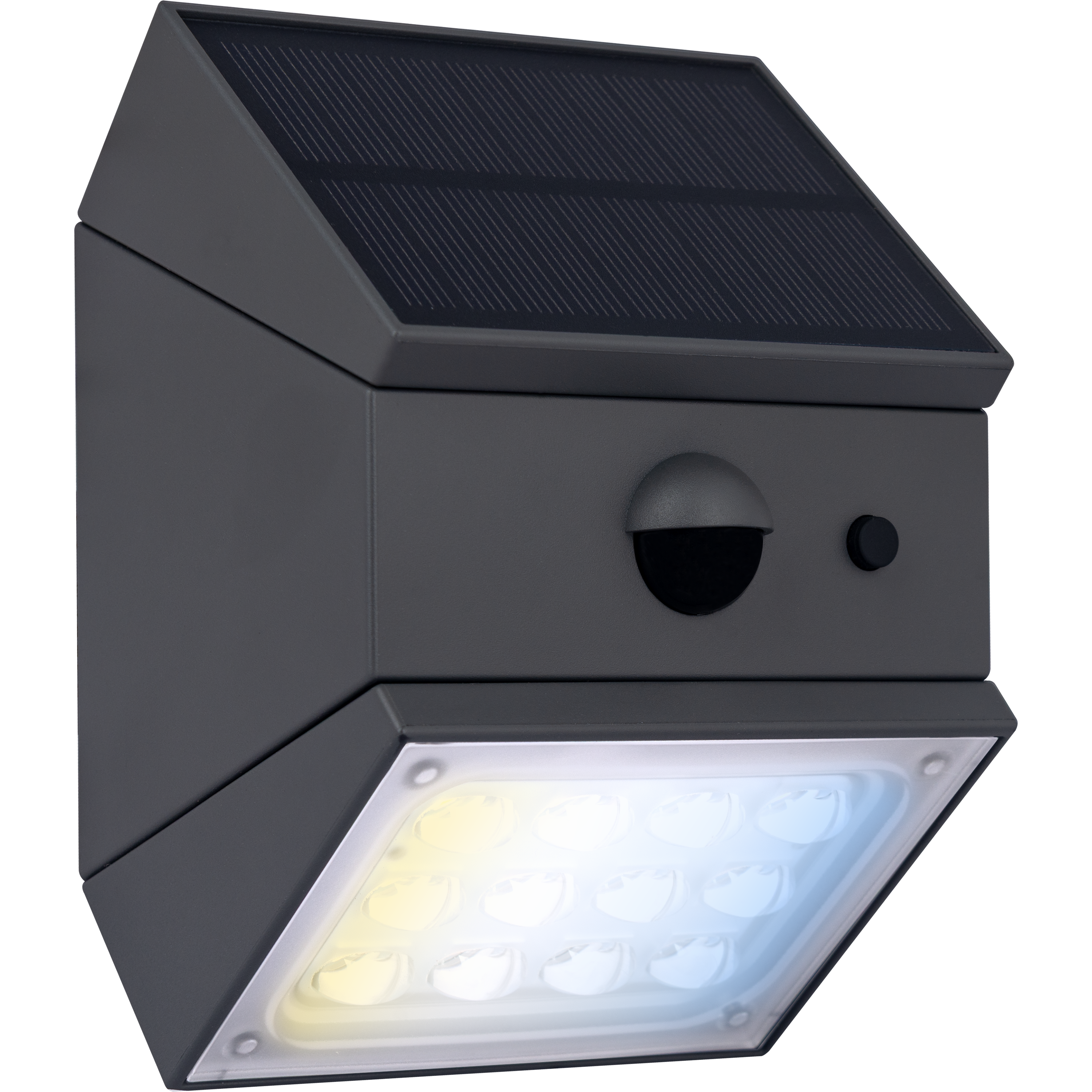 Luceco Rubix Solar Wall Light USB-C Port, PIR & CCT, Adjustable, Grey