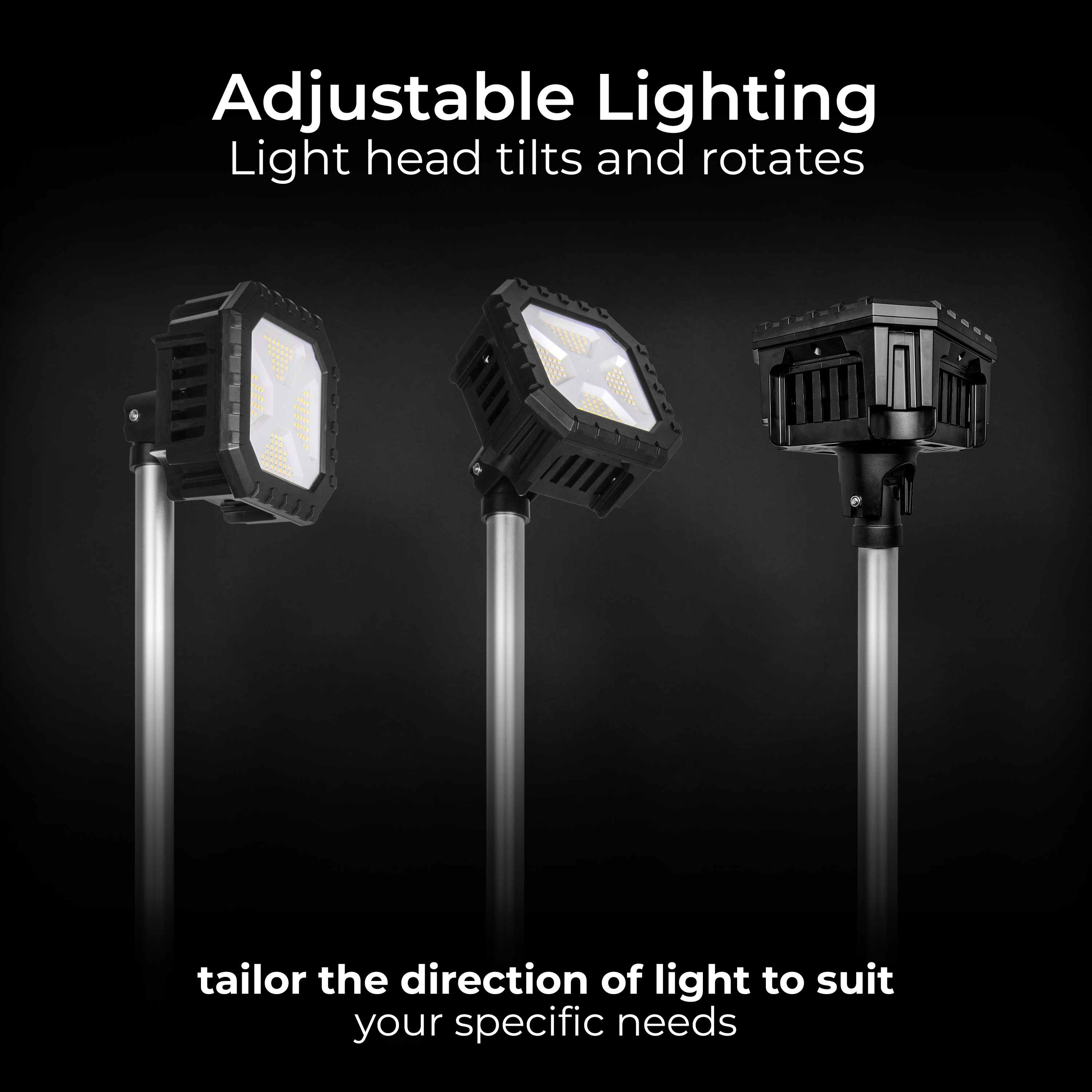 LUCECO TELESCOPIC TRIPOD IP44 WORKLIGHT 5V 20W 2000LM 6500K - USBC RECHARGEABLE