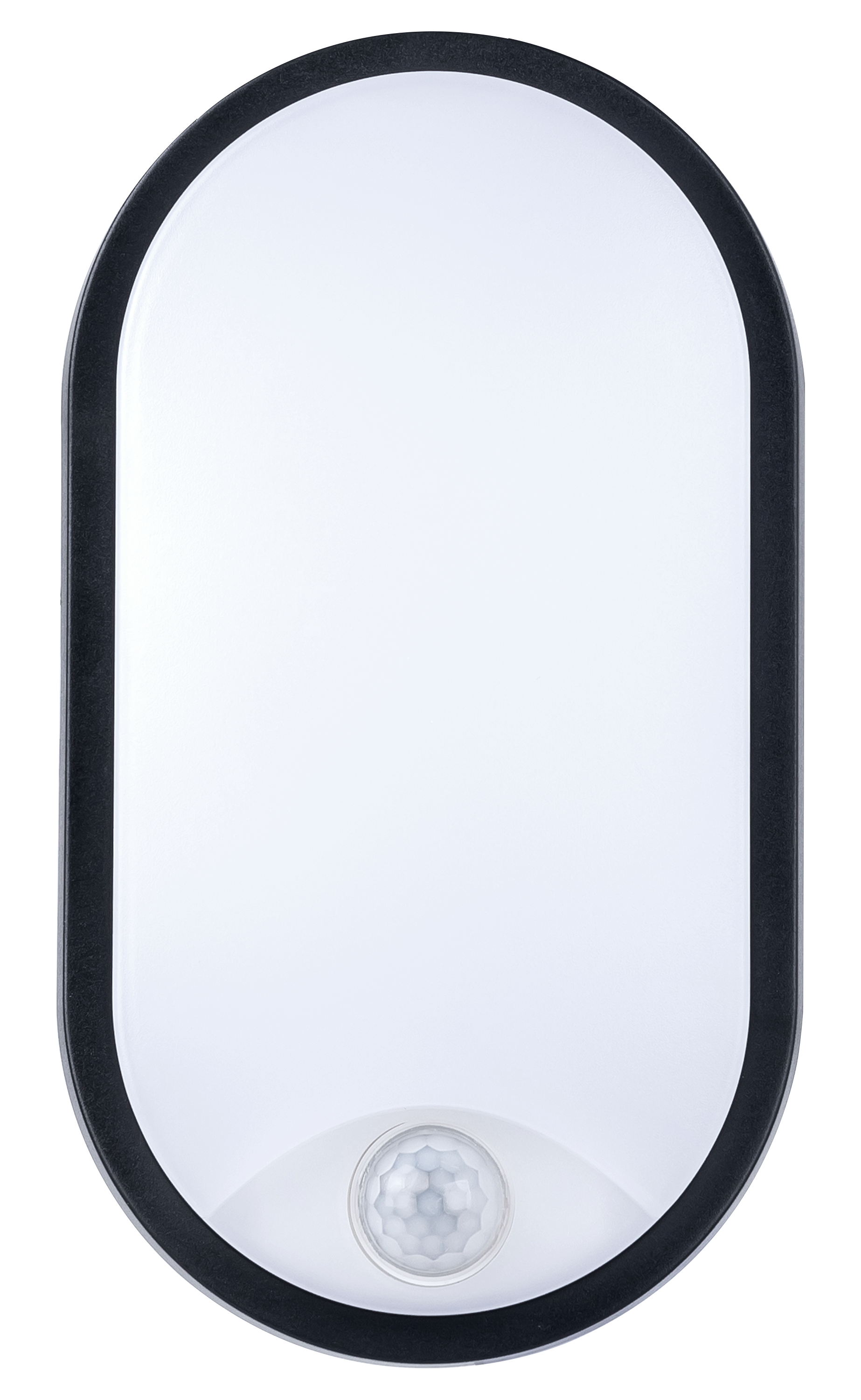 Exterior residential bulkhead oval 700lumens with white or black bezel + PIR