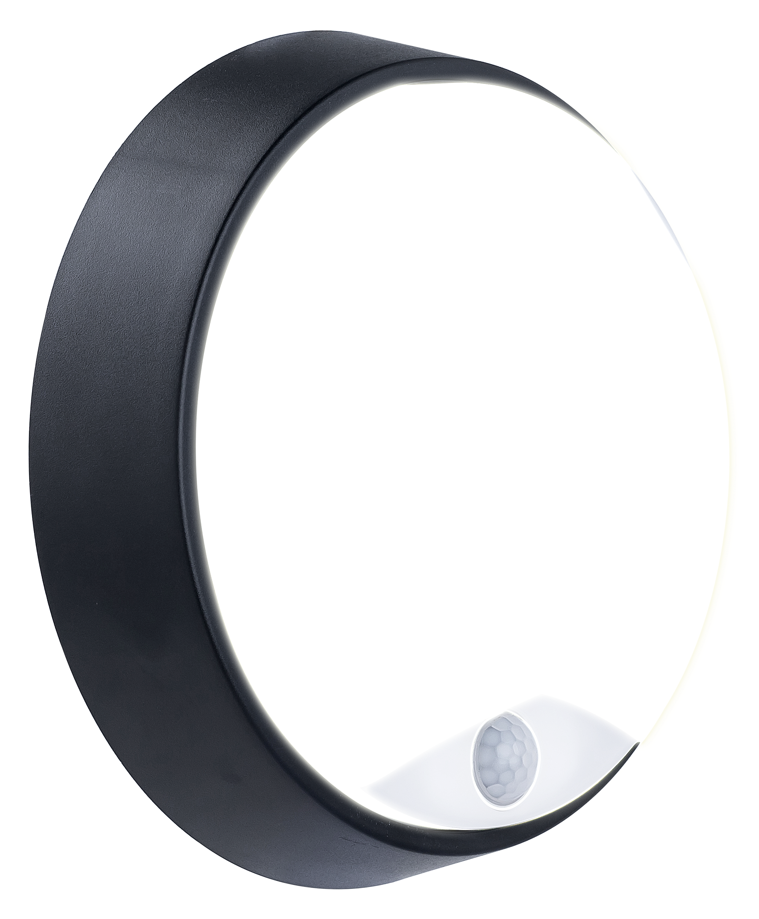 Exterior residential bulkhead round 700lumens with white or black bezel + PIR