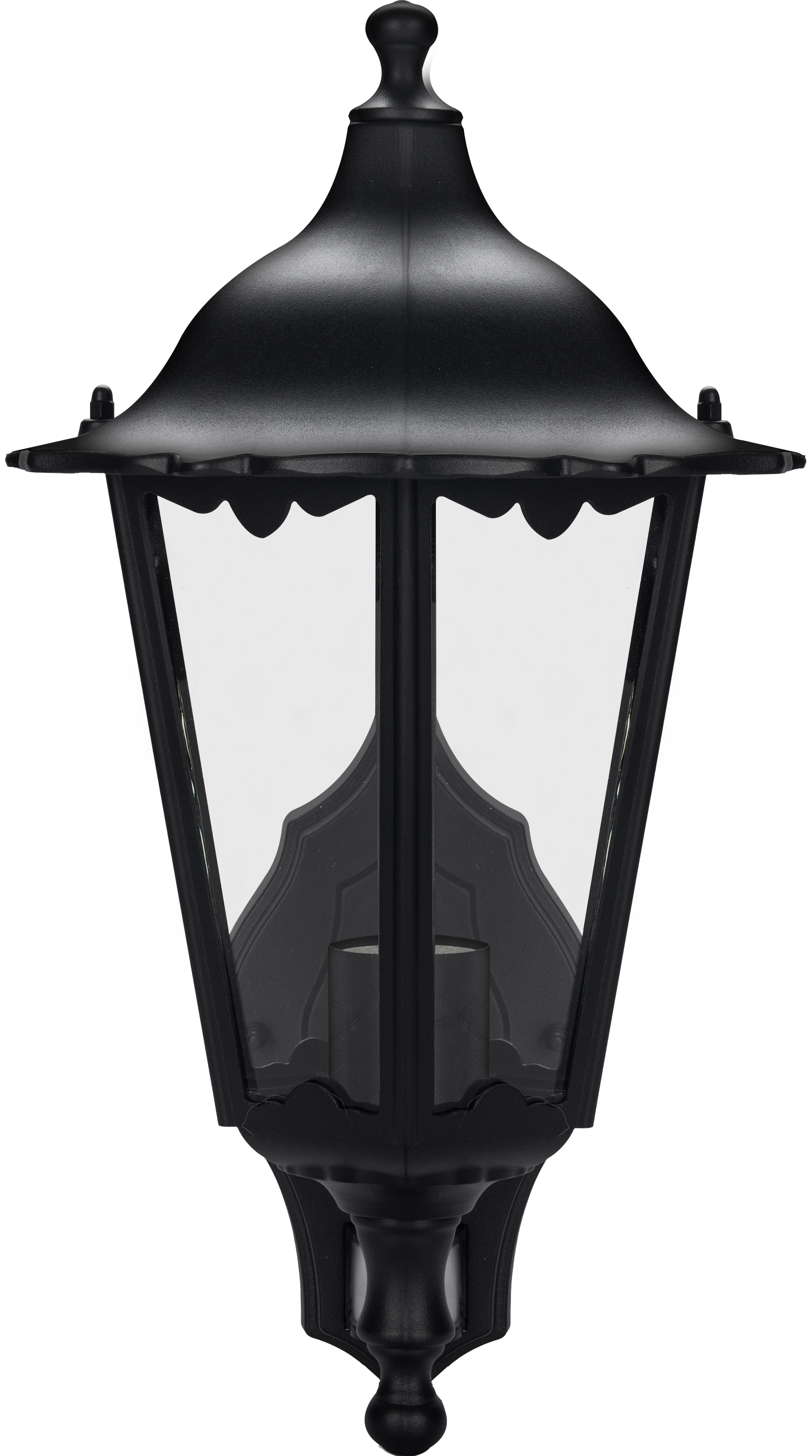 Coach lantern 6 sided supplied less lamp (60W max) with extended outreach