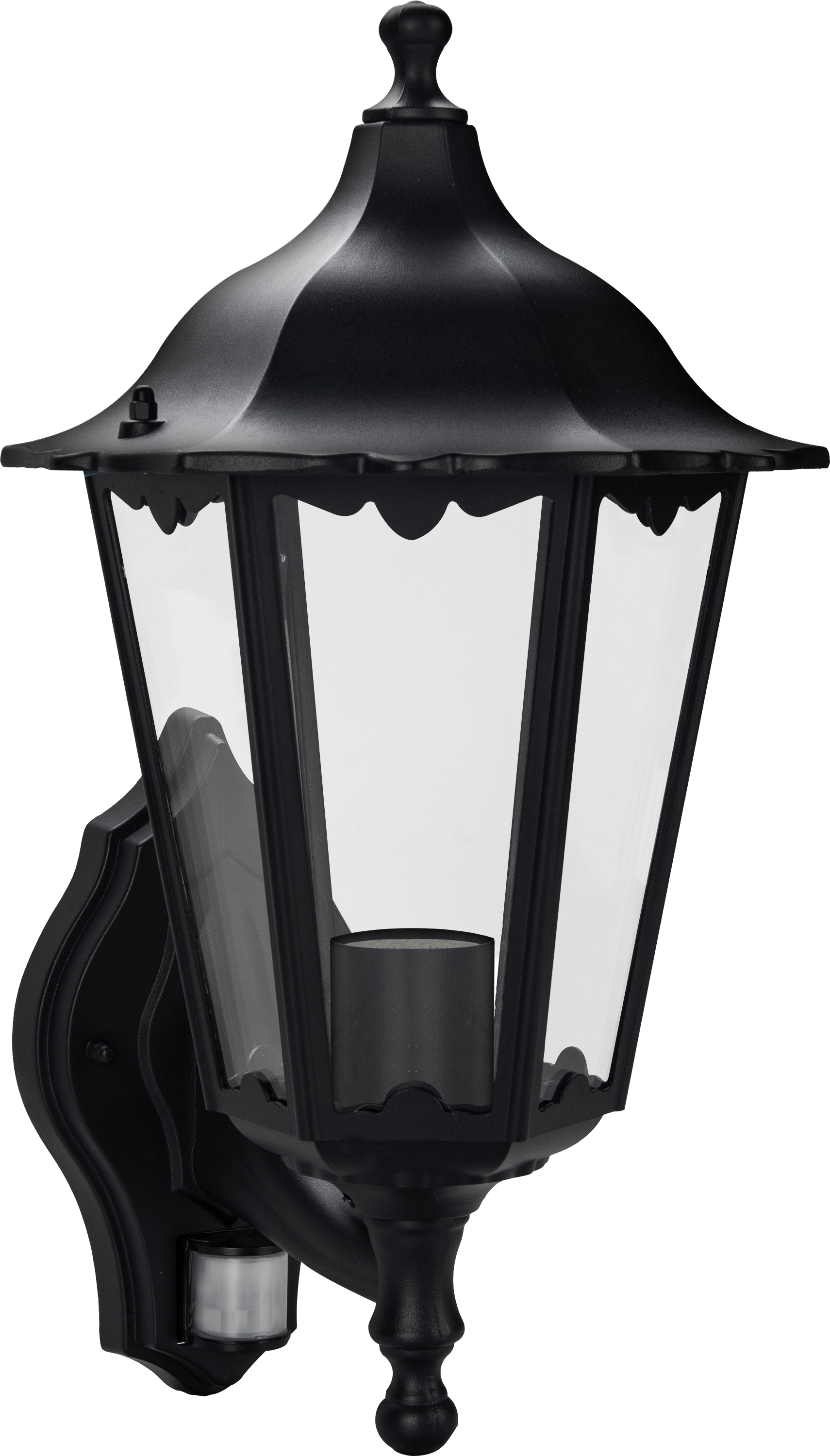 Coach lantern 6 sided supplied less lamp (60W max) with extended outreach