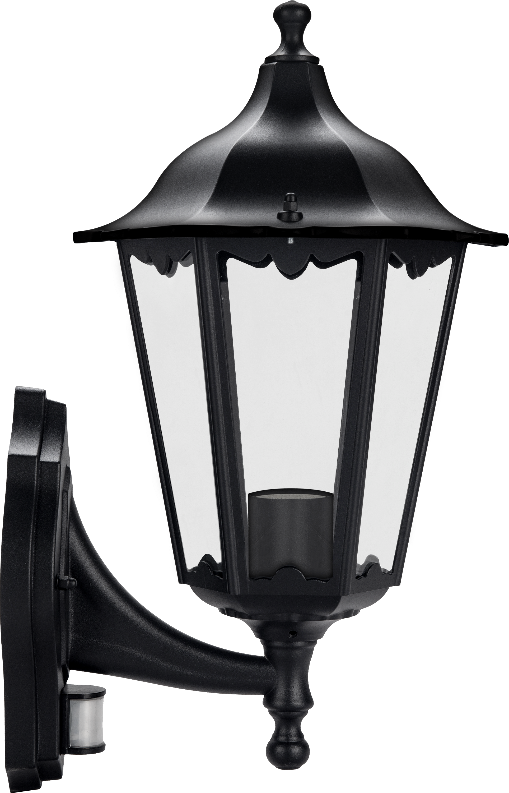 Coach lantern 6 sided supplied less lamp (60W max) with extended outreach