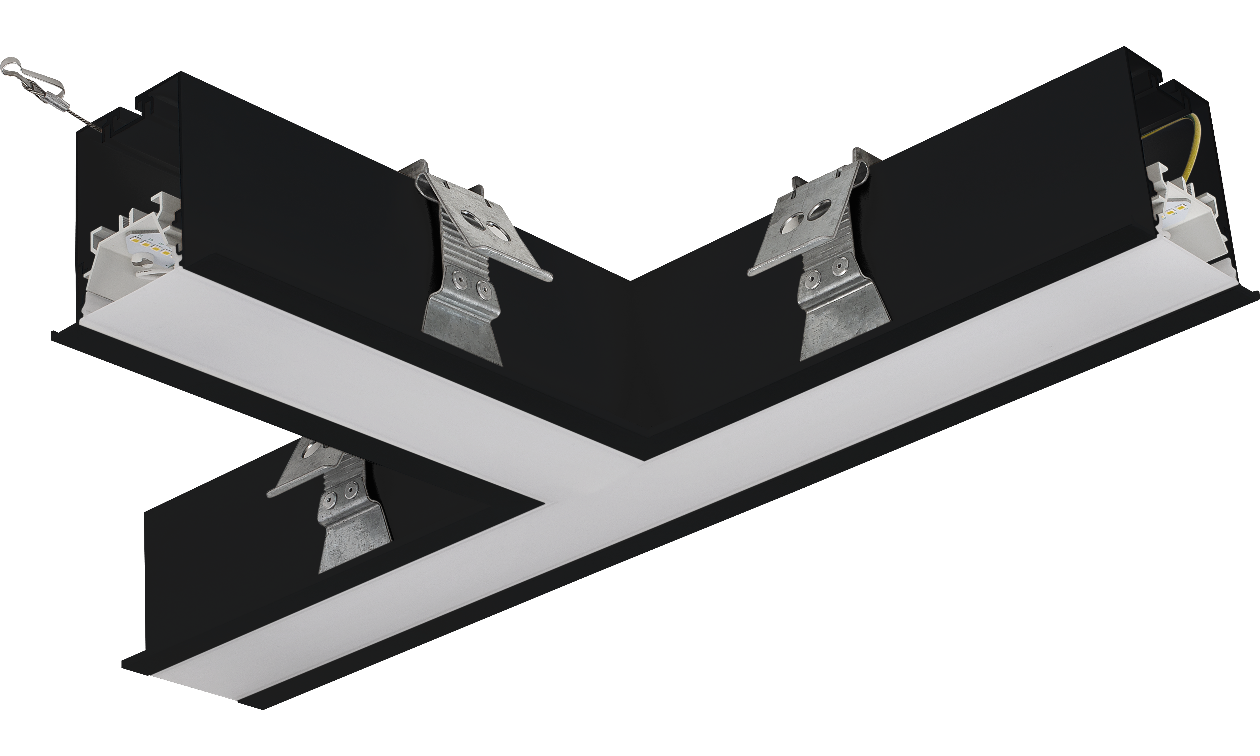 Contour 568mm recessed T connector module 900lumens with fixed output driver finished in black