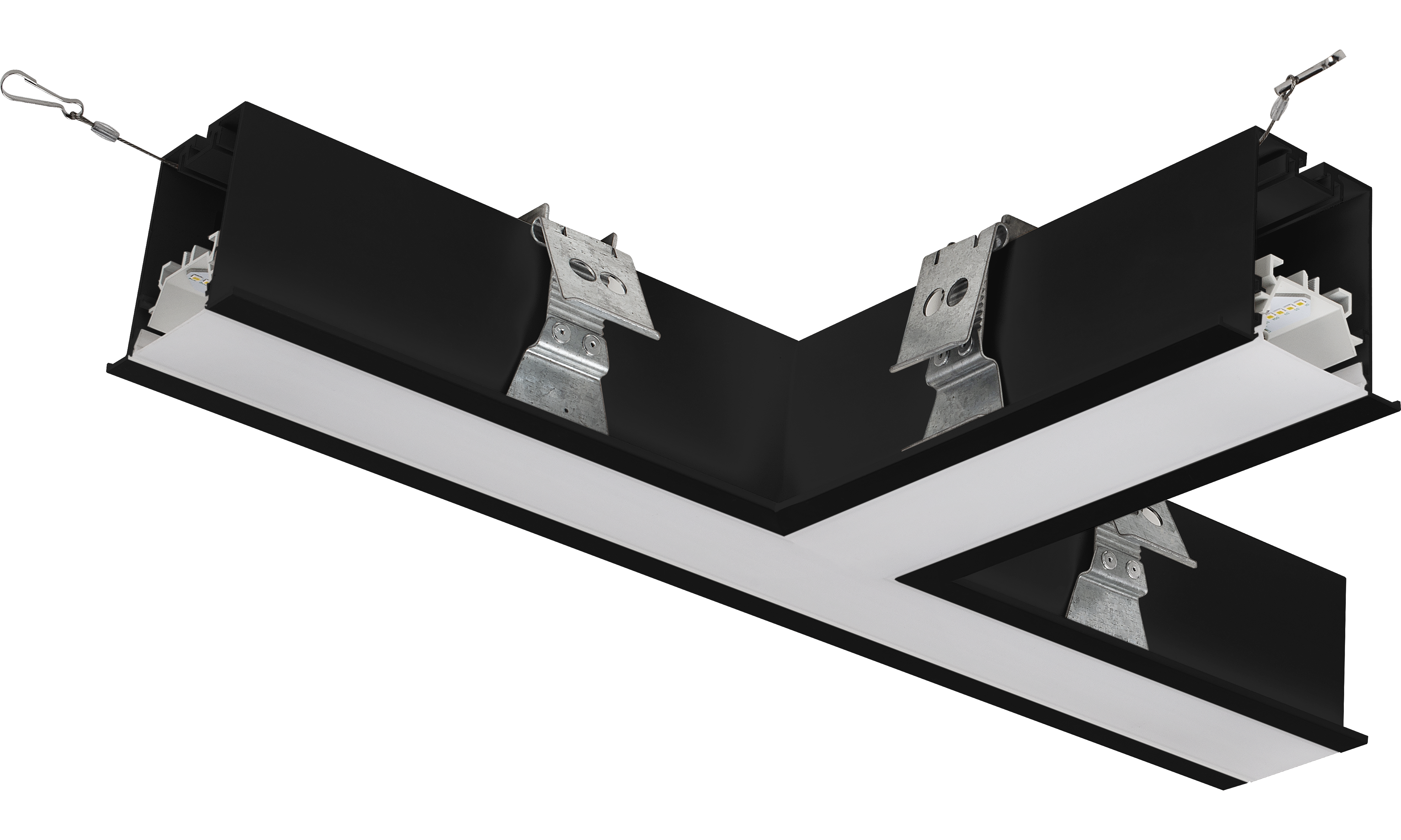 Contour 568mm recessed T connector module 900lumens with fixed output driver finished in black