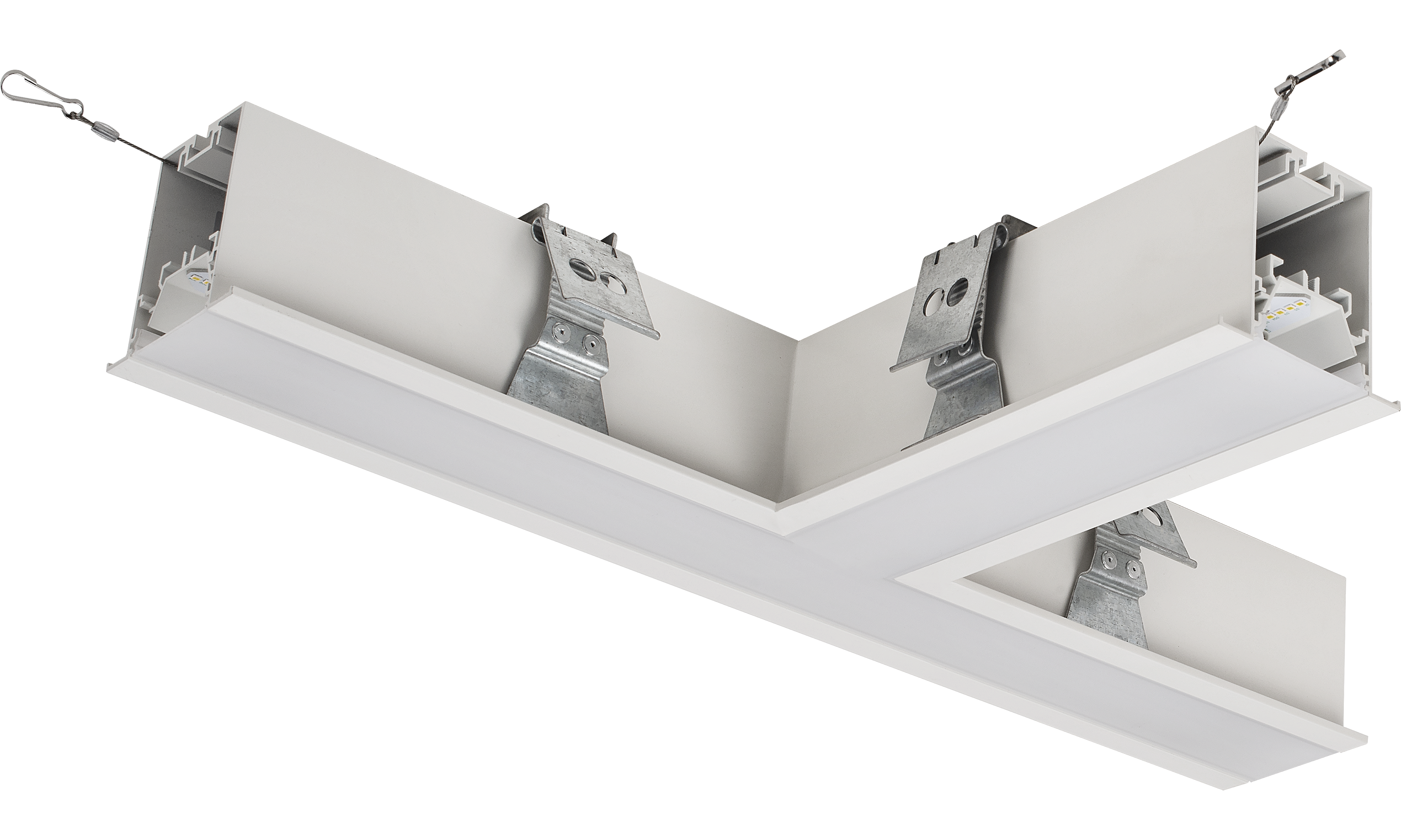 Contour 568mm recessed T connector module 900lumens with fixed output driver finished in white