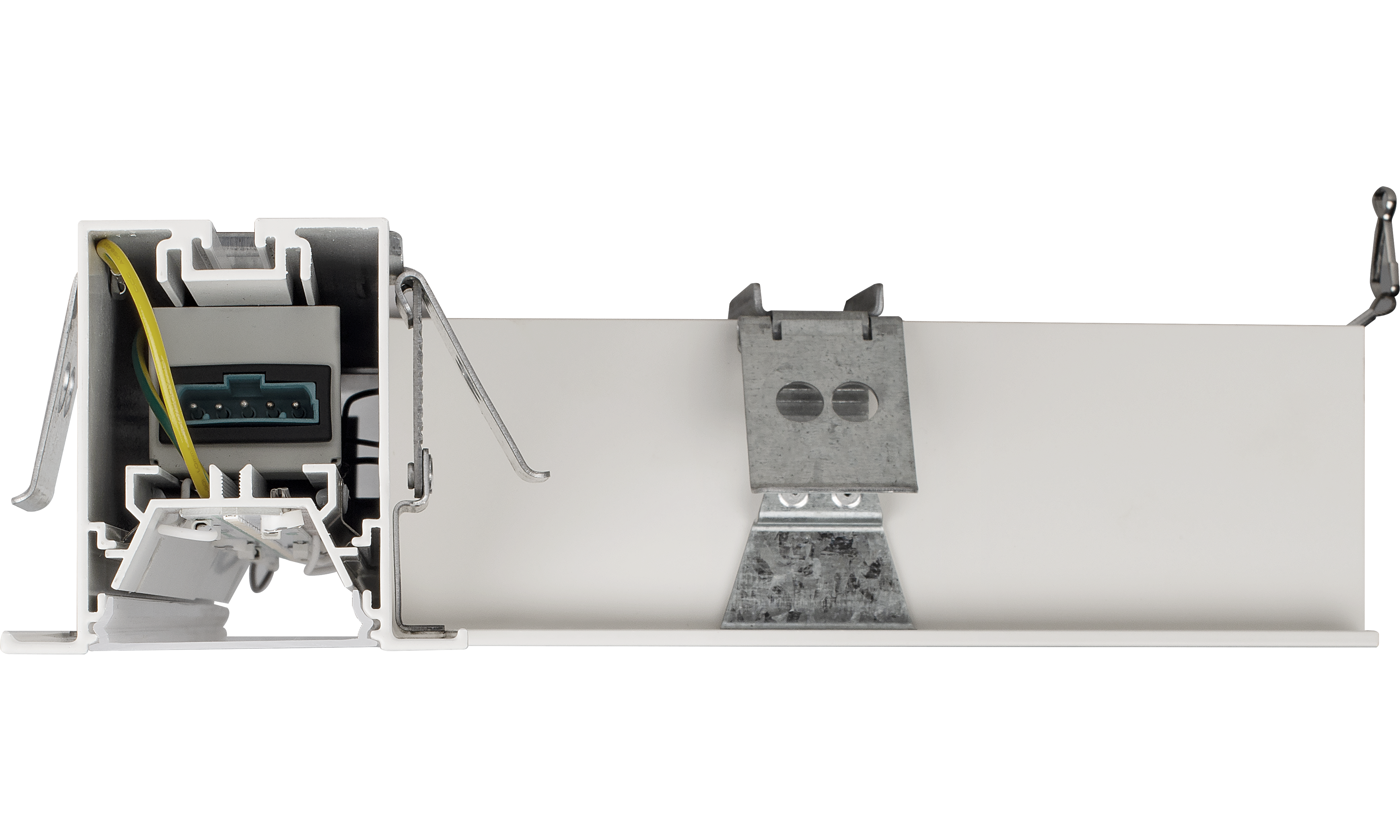 Contour 568mm recessed T connector module 900lumens with fixed output driver finished in white
