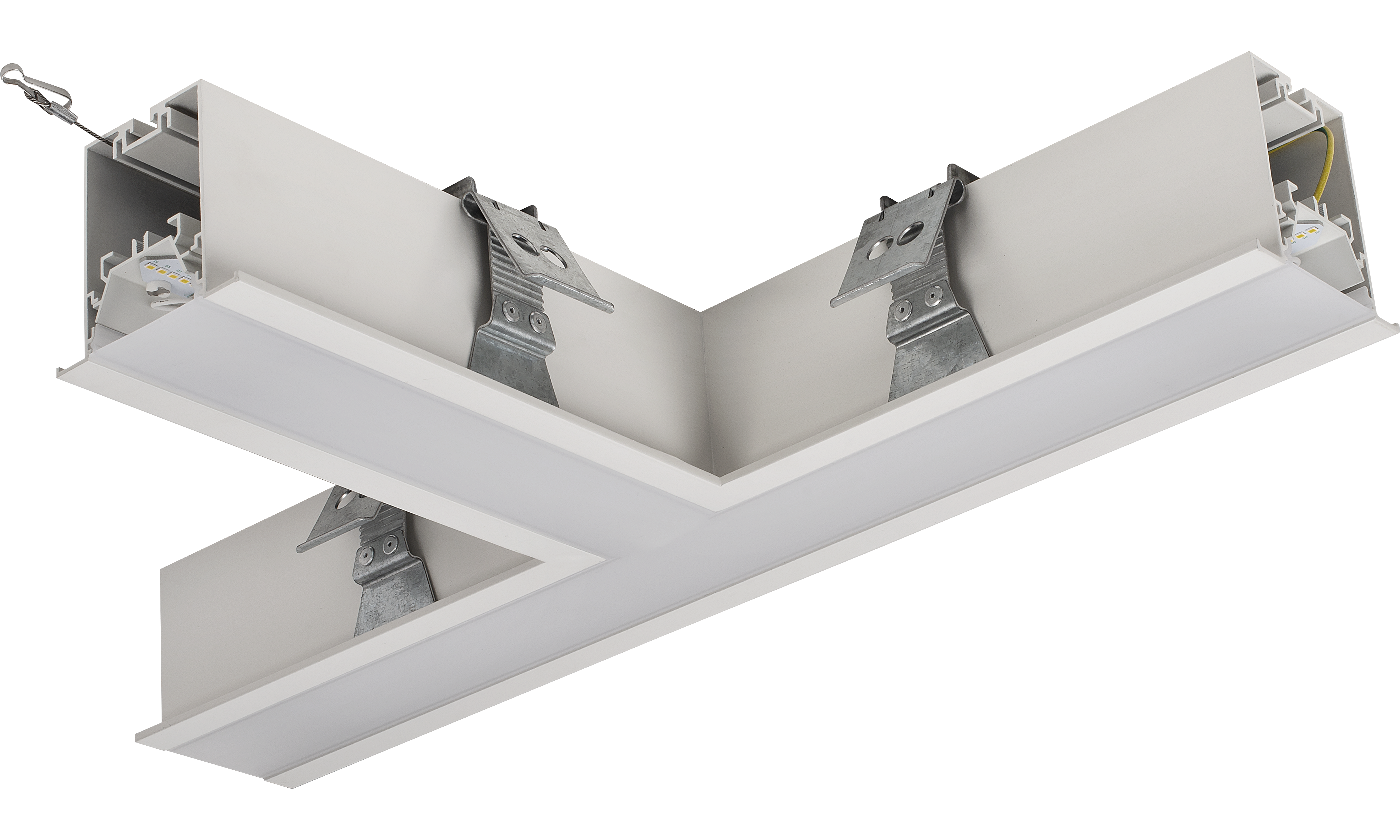 Contour 568mm recessed T connector module 900lumens with fixed output driver finished in white