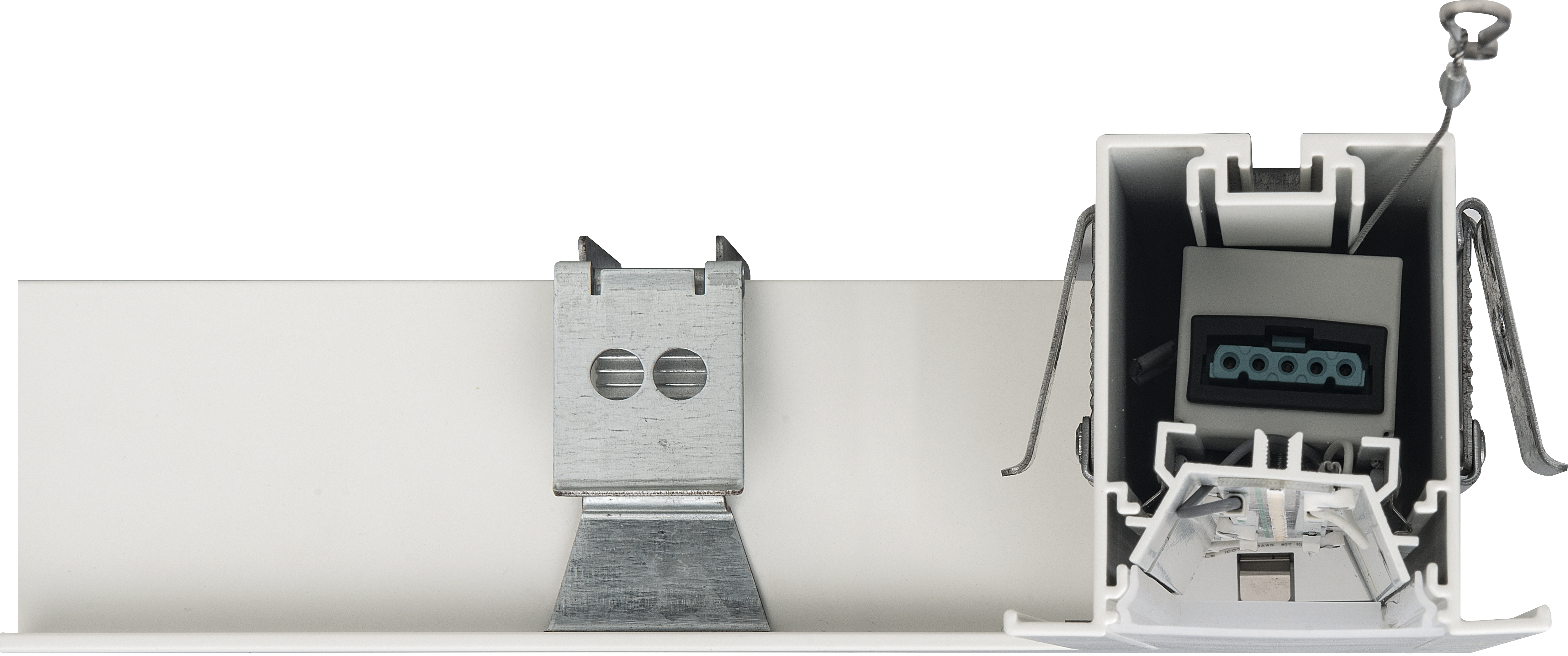 Contour 330mm recessed 90° connector module 1200lumens with fixed output driver finished in white