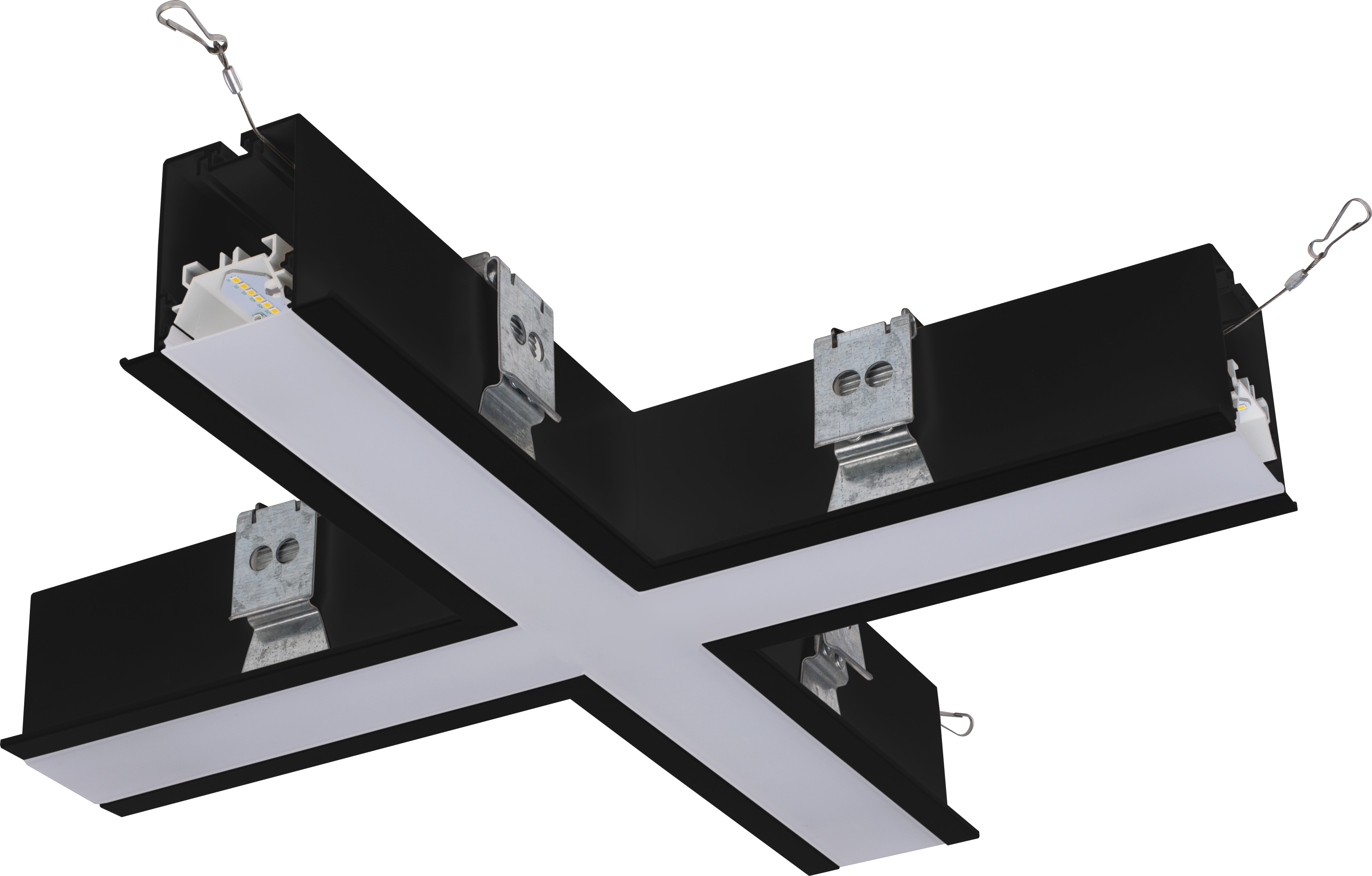Contour 568mm recessed X connector module 1200lumens with fixed output driver finished in black