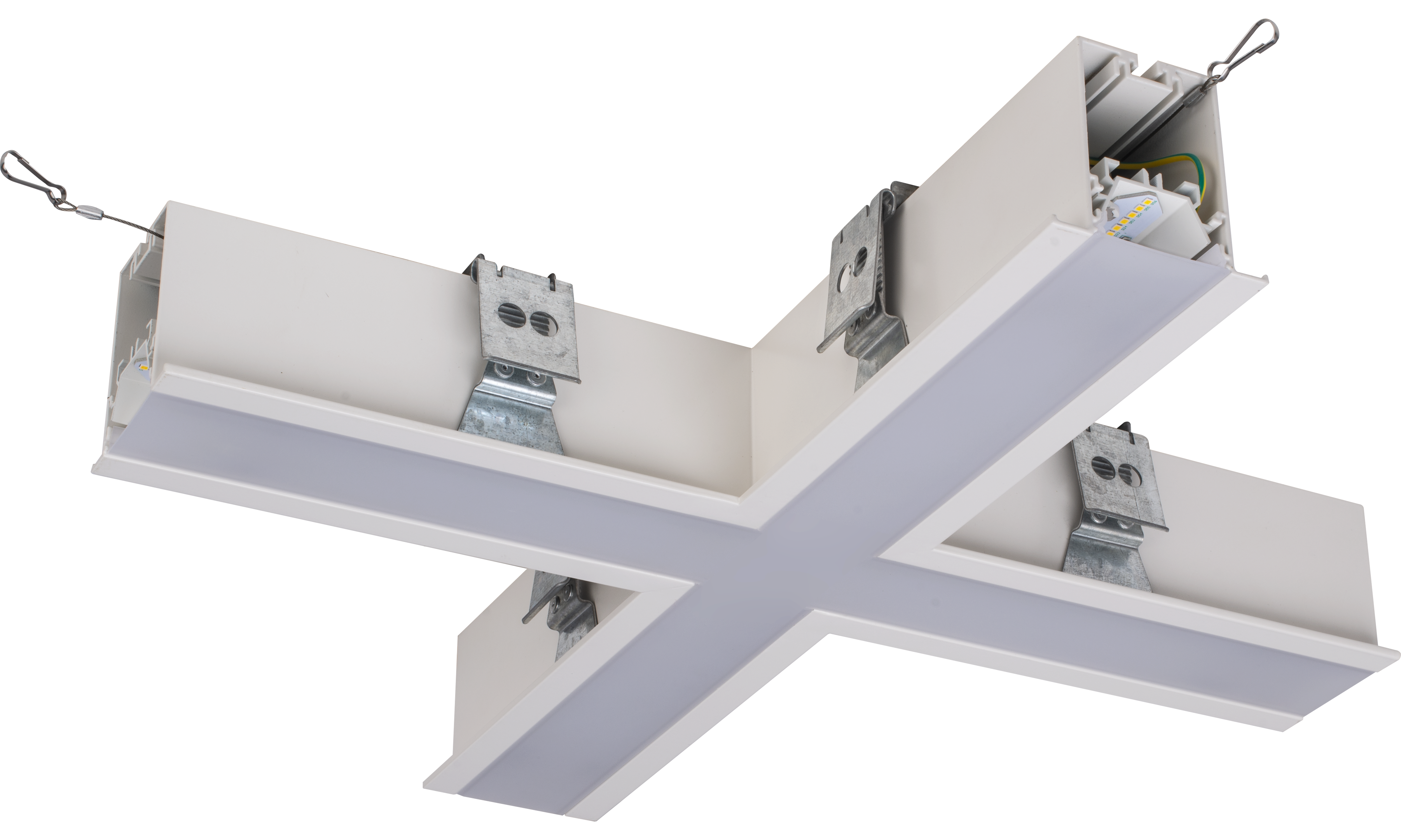 Contour 568mm recessed X connector module 1200lumens with fixed output driver finished in white