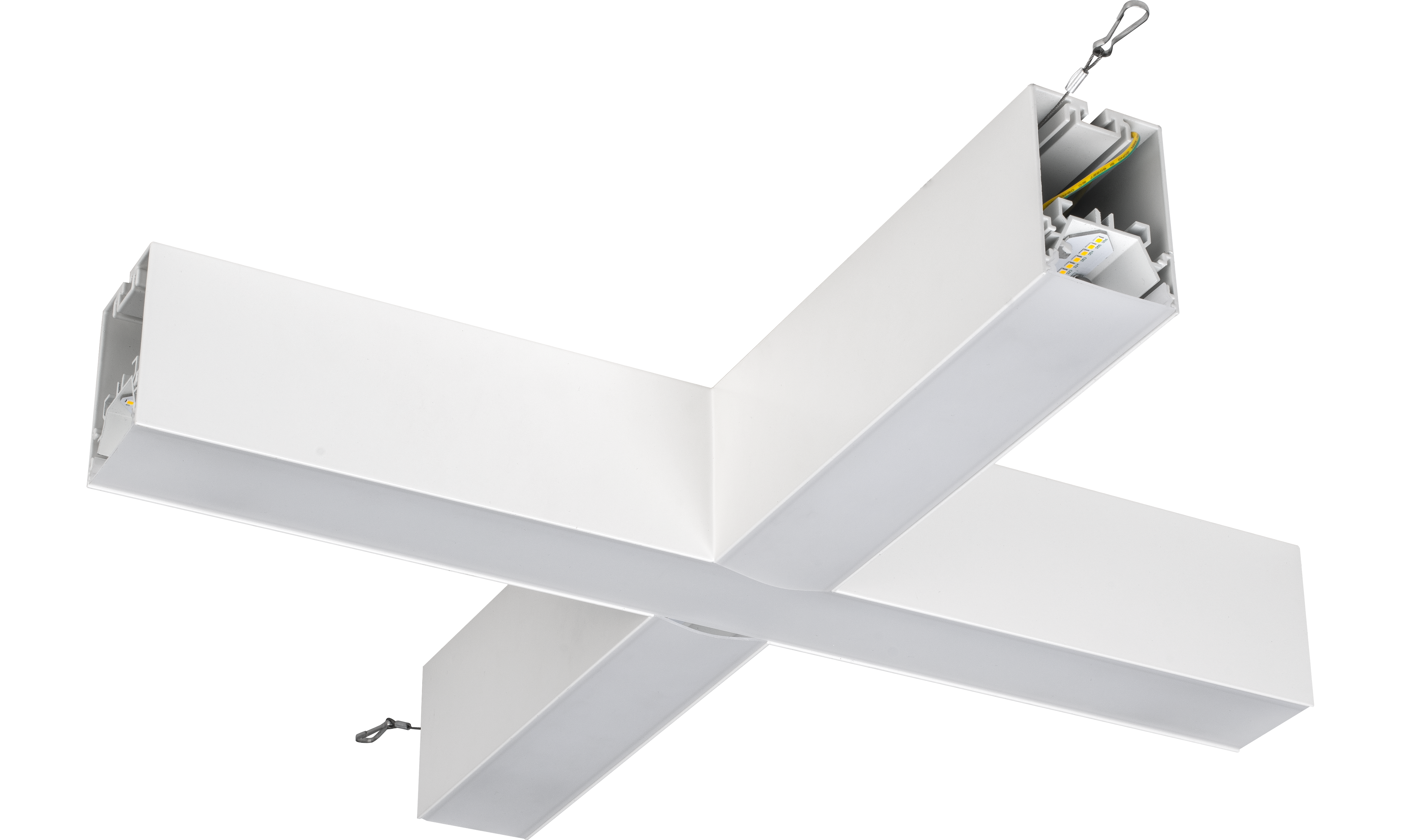 Contour 568mm suspended X connector module 1200lumens with fixed output driver finished in white