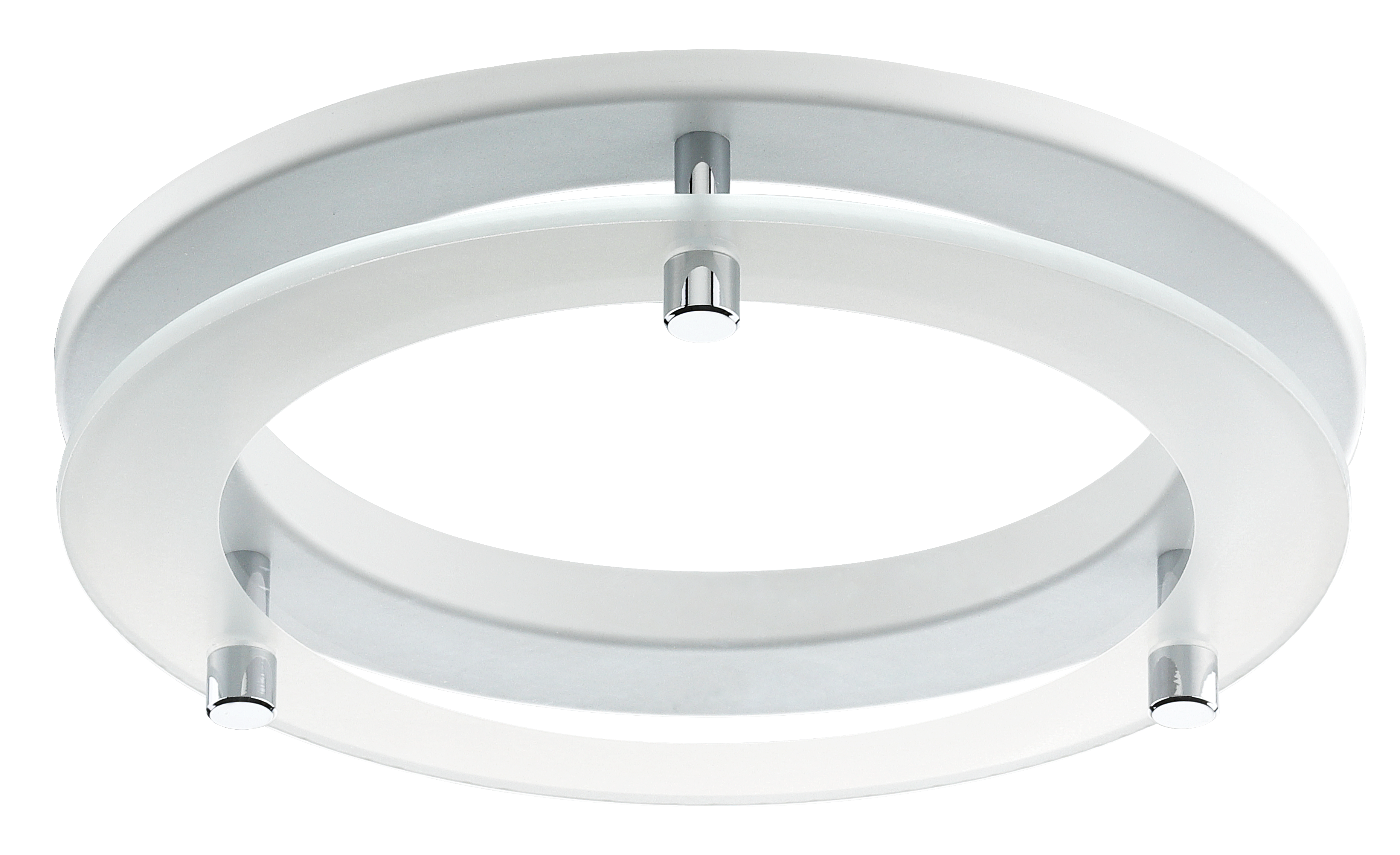 Platinum mini brushed steel drop glass ring