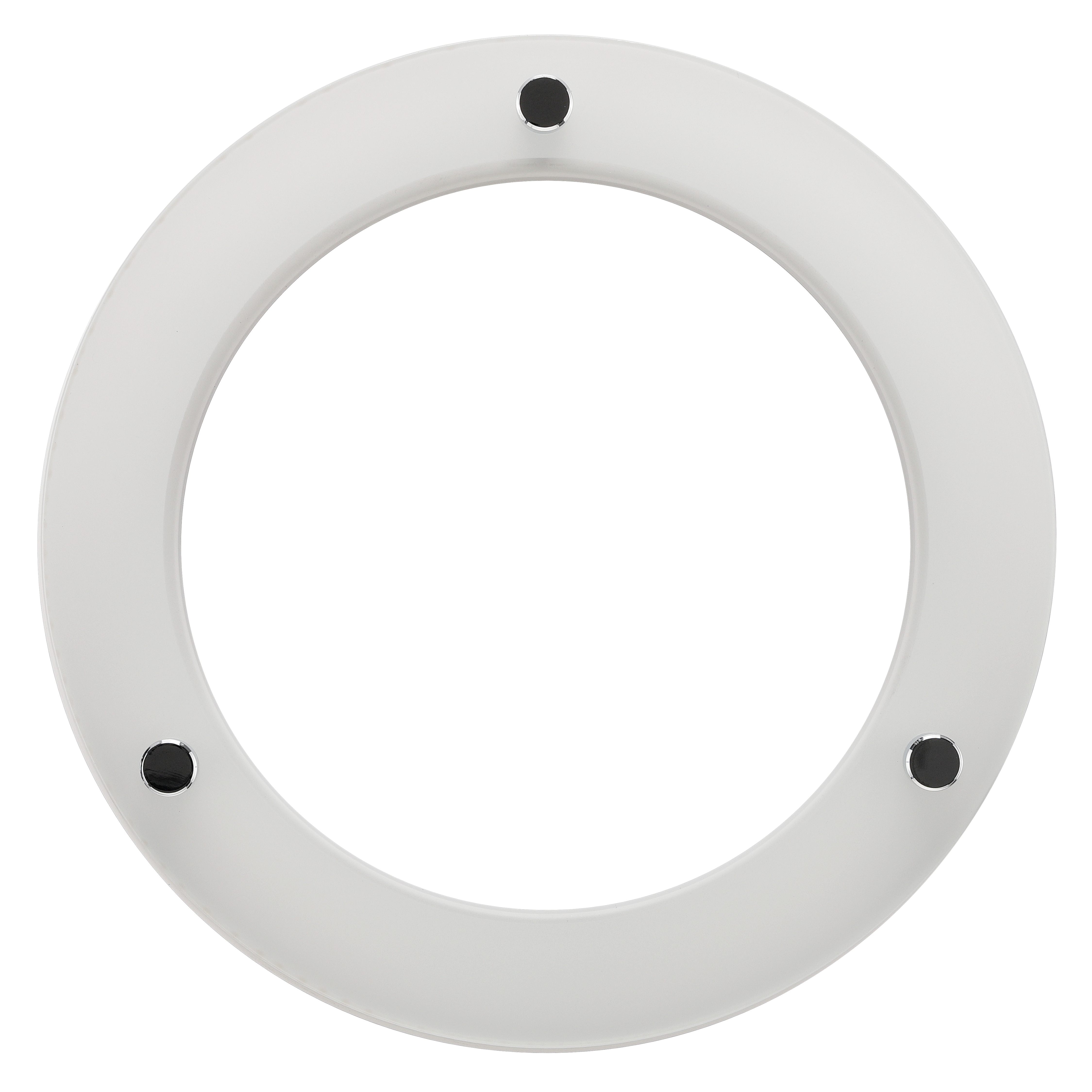 Platinum mini white frosted drop glass ring
