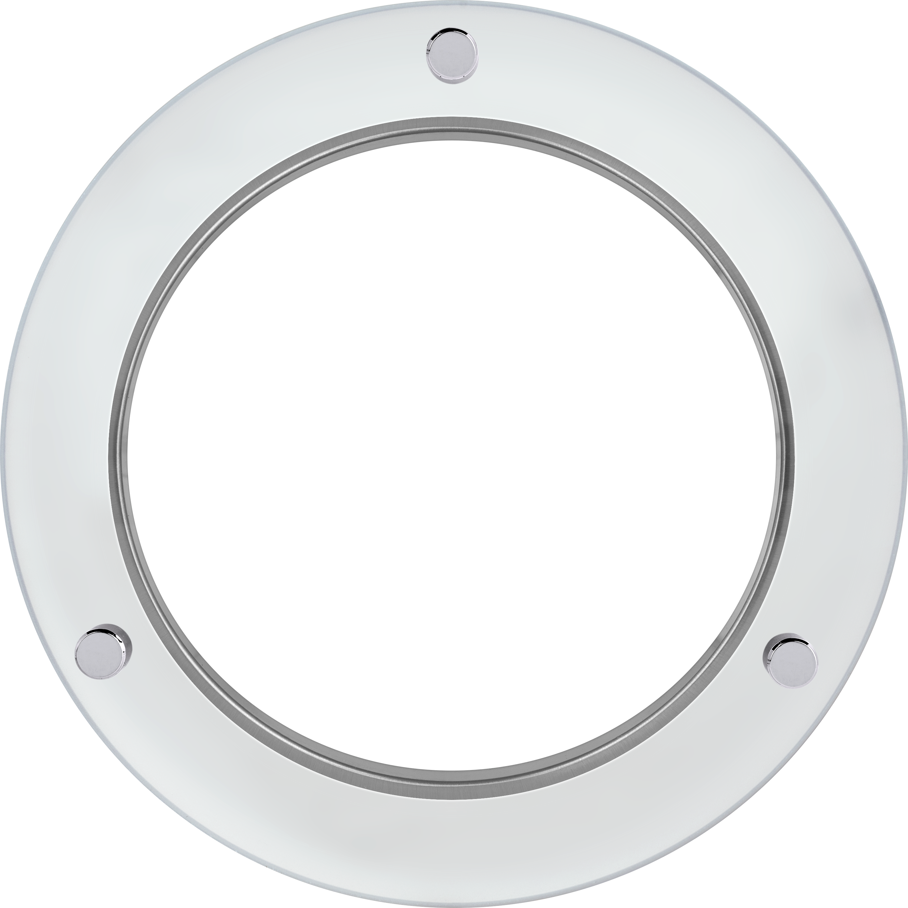 Platinum mini brushed steel drop glass ring
