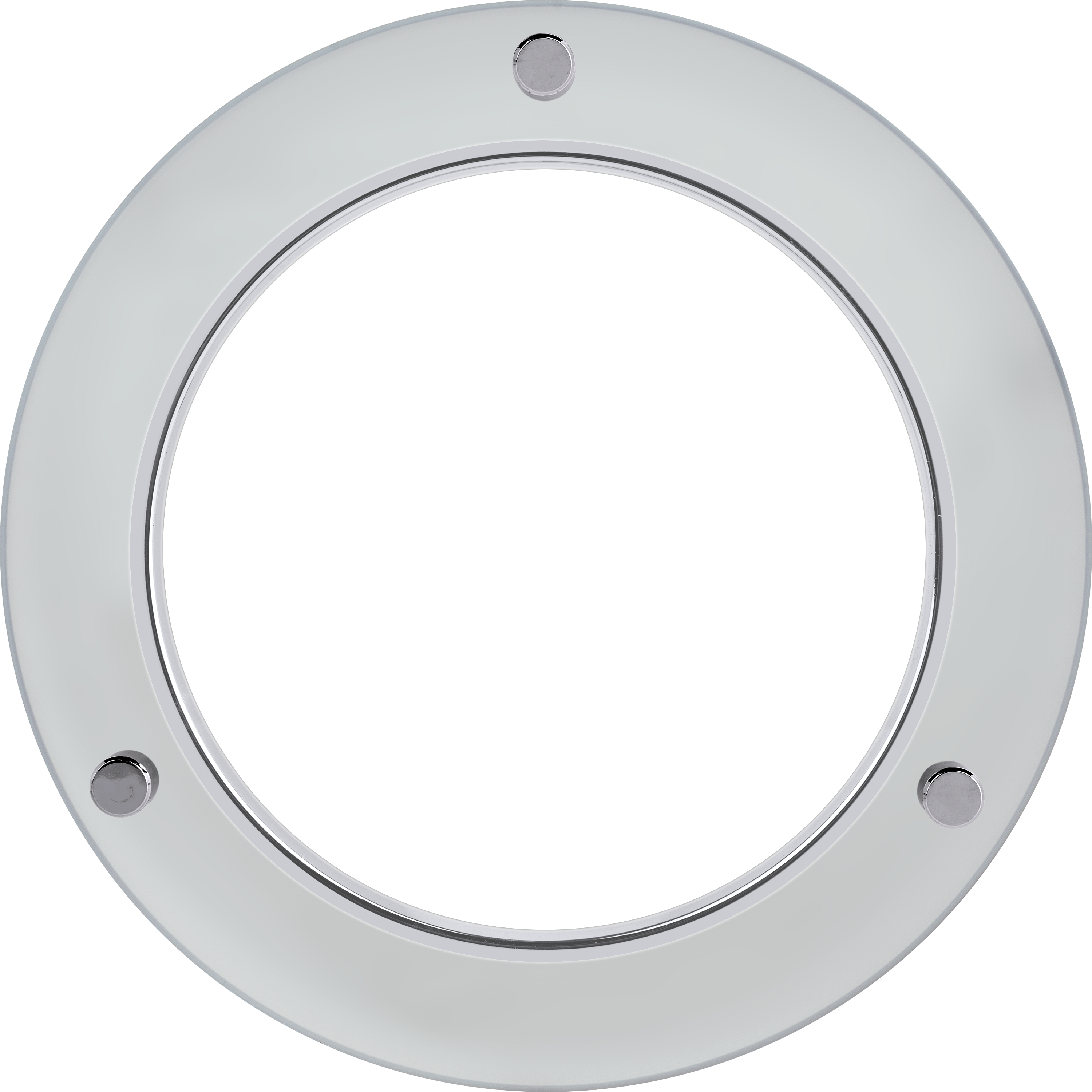 Platinum mini brushed steel frosted drop glass ring