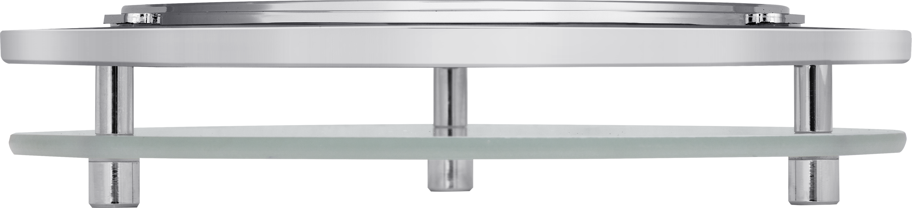 Platinum mini brushed steel frosted drop glass ring