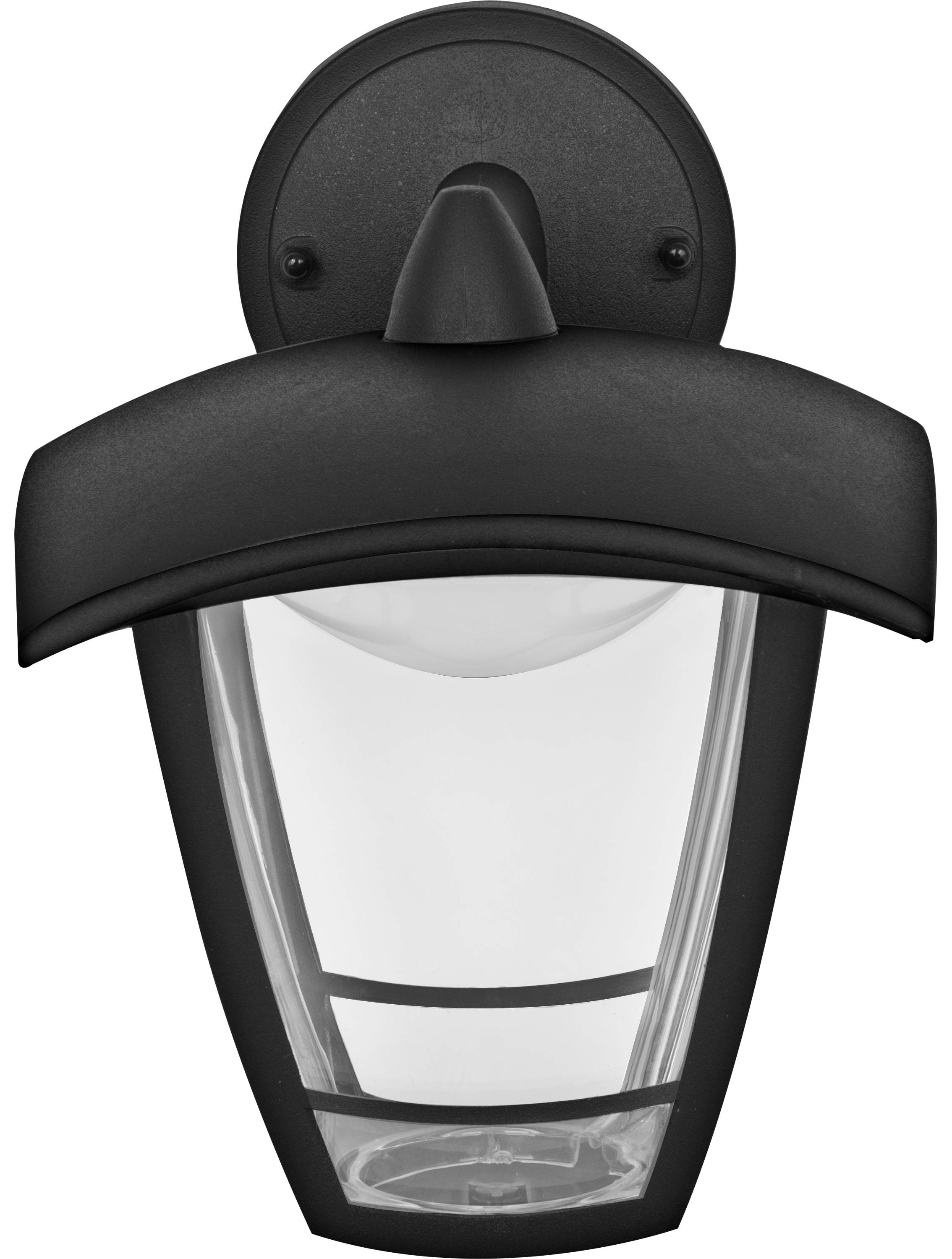EXTERIOR LED COACH LANTERN 4 PANEL TOP ARM 640LM 8W 4000K IP44 BLACK NON-PIR