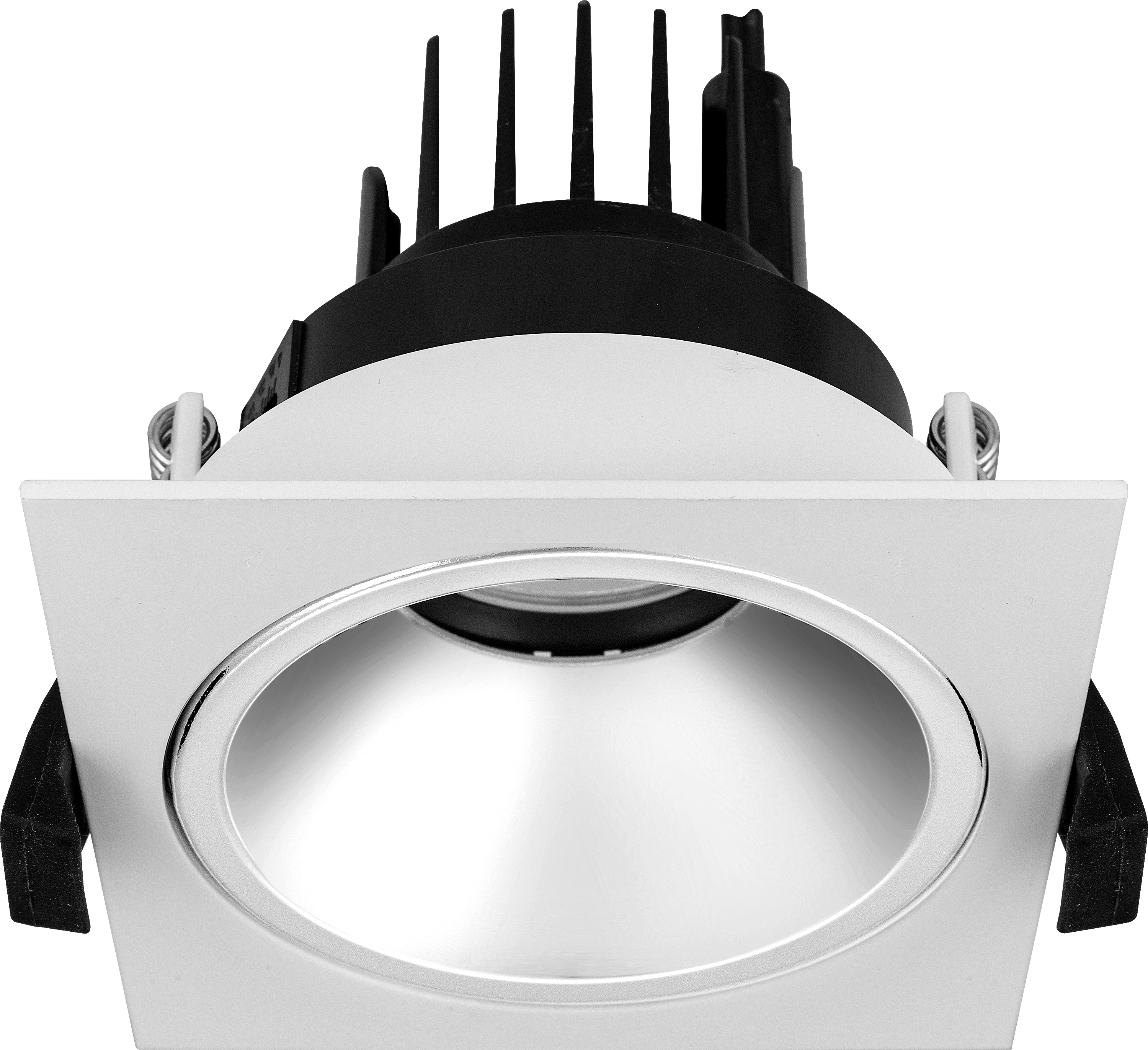 Palladium downlight 660 lumens with square regressed gloss bezel