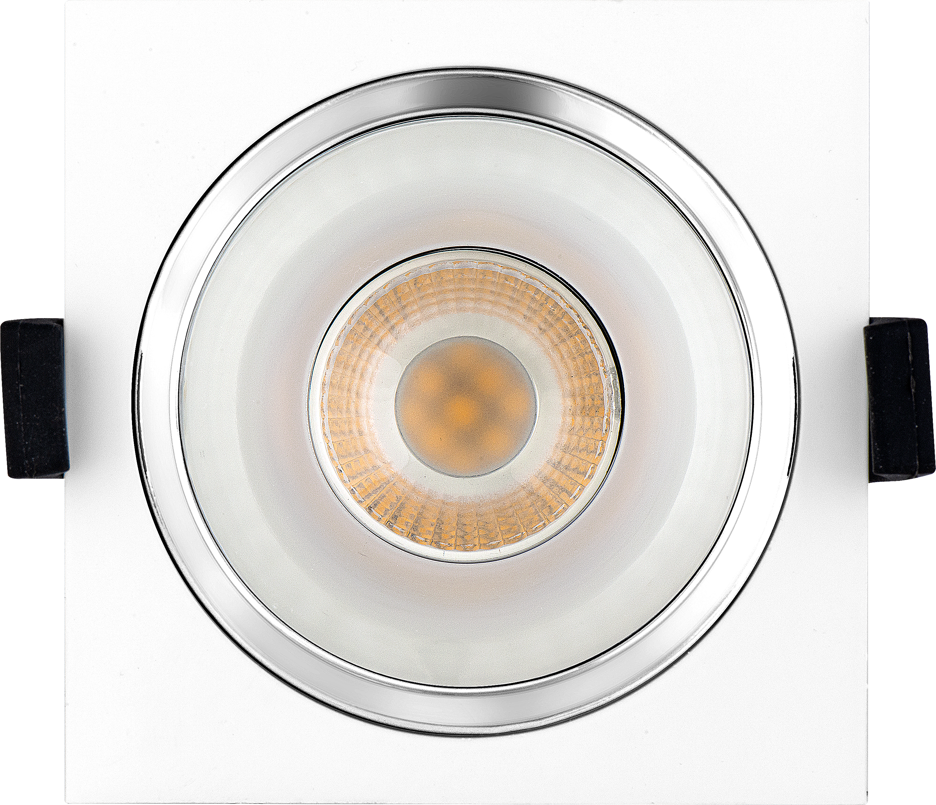 Palladium downlight 660 lumens with square regressed gloss bezel