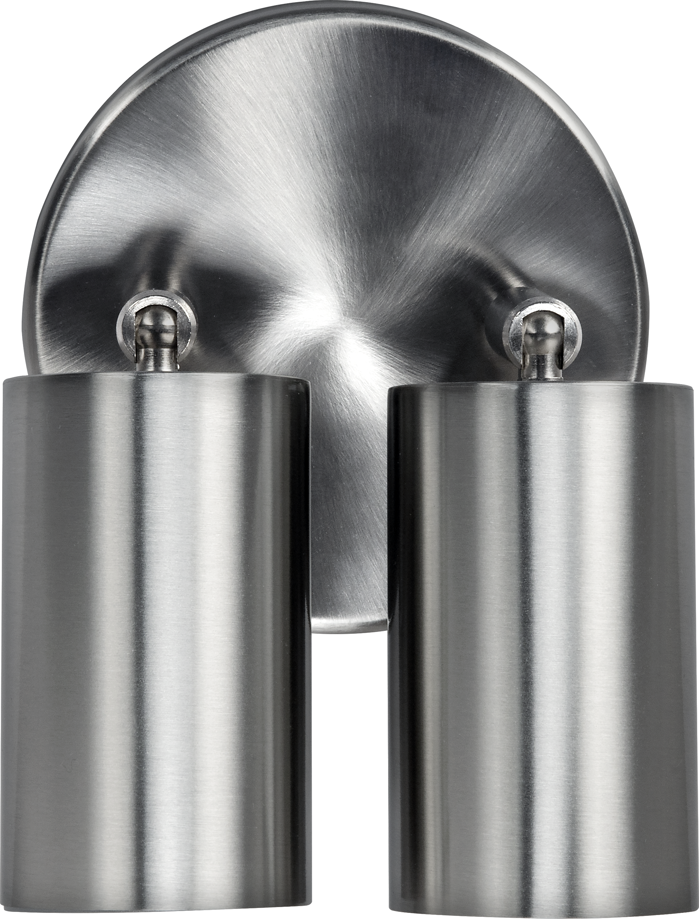 Stainless steel twin head adjustable wall light 500 lumens warm white colour temp