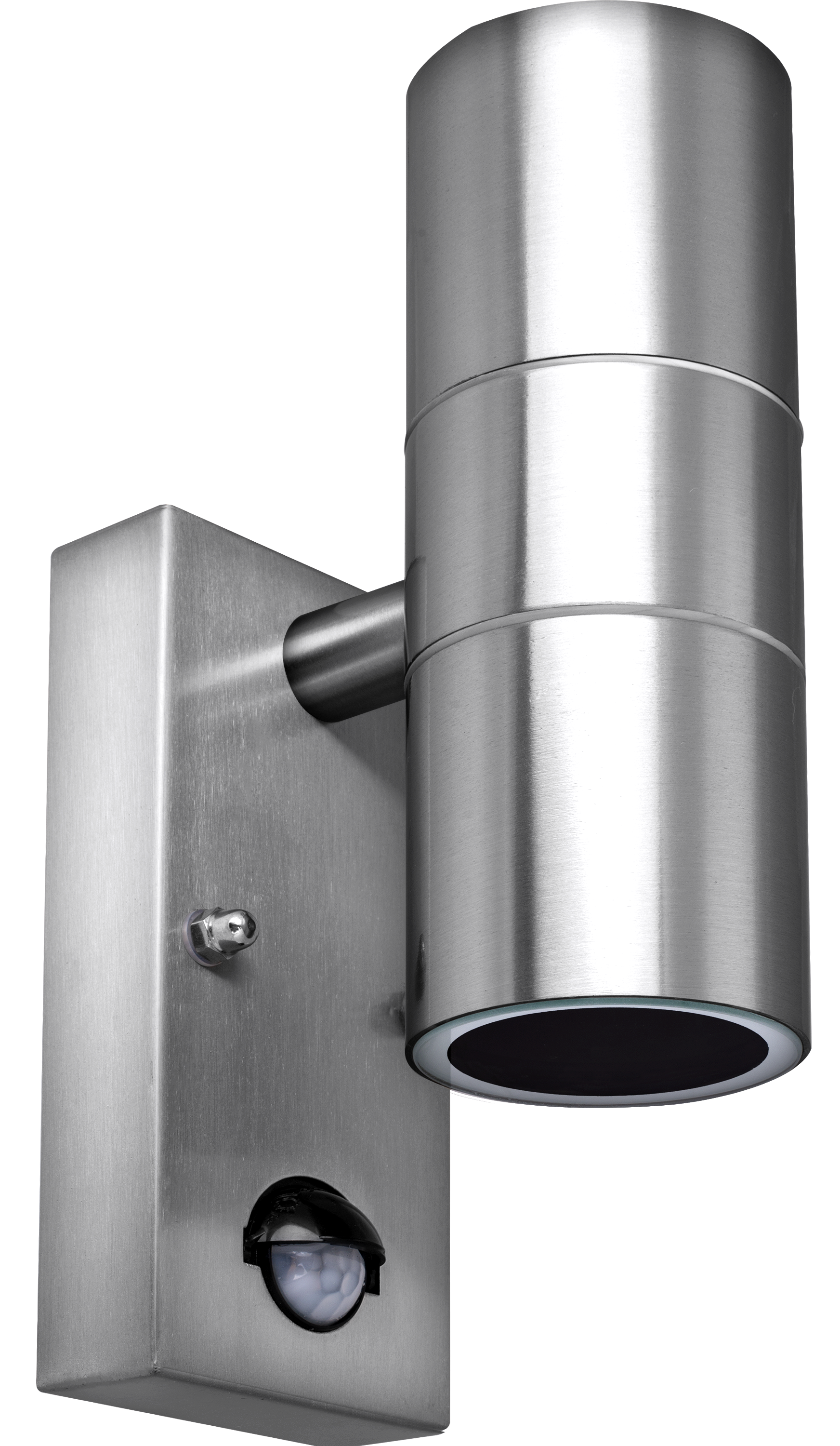 Exterior decorative up / down wall light GU10 with PIR stainless steel