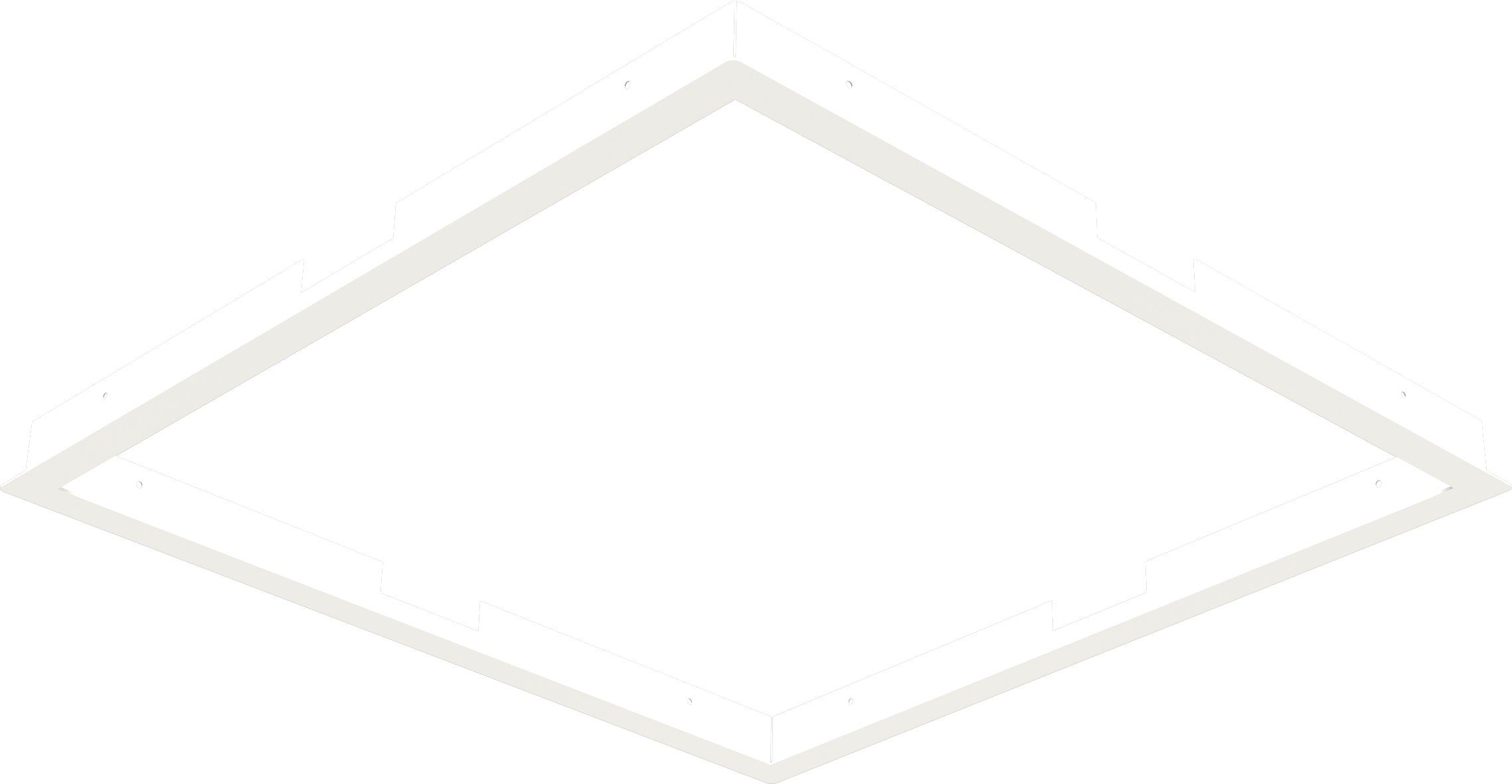 Recessed mounting frame for 595x595 panel