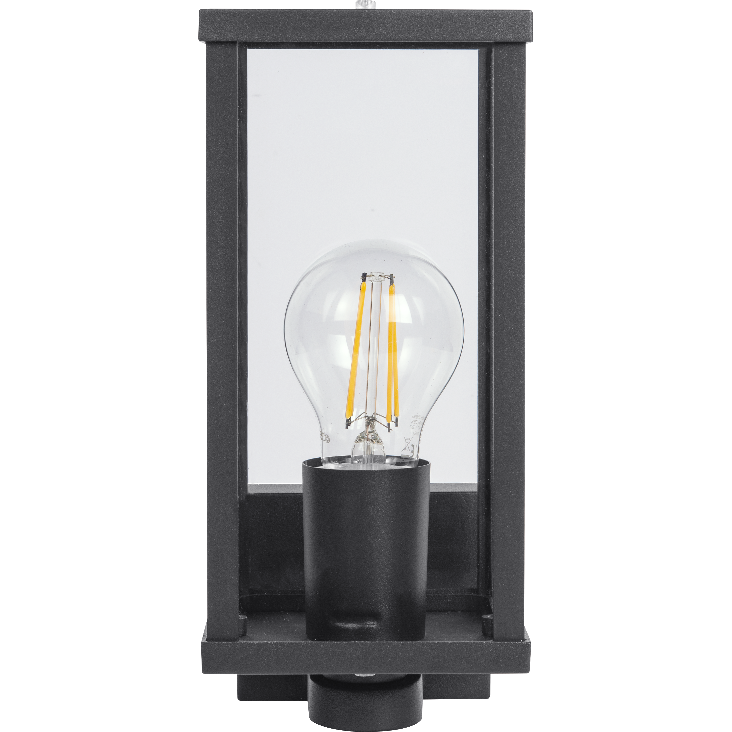 Exterior Decorative Wall Glass Lantern Top/Bottom Arm IP44 E27 Lamp included Slate Grey