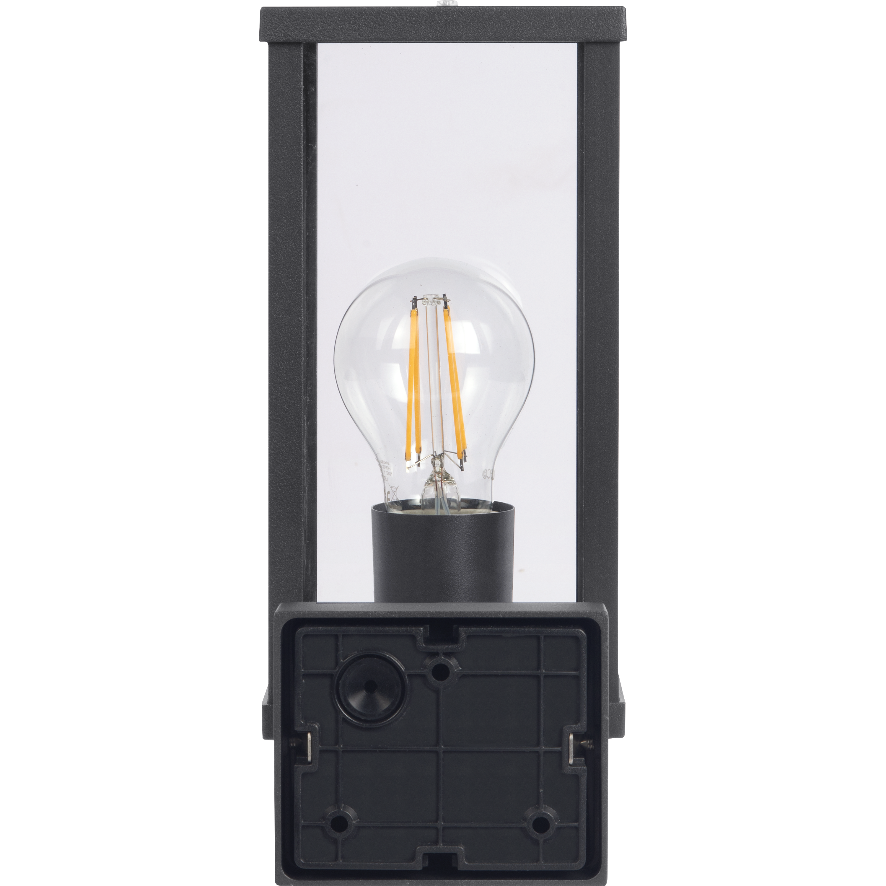 Exterior Decorative Wall Glass Lantern Top/Bottom Arm IP44 E27 Lamp included Slate Grey
