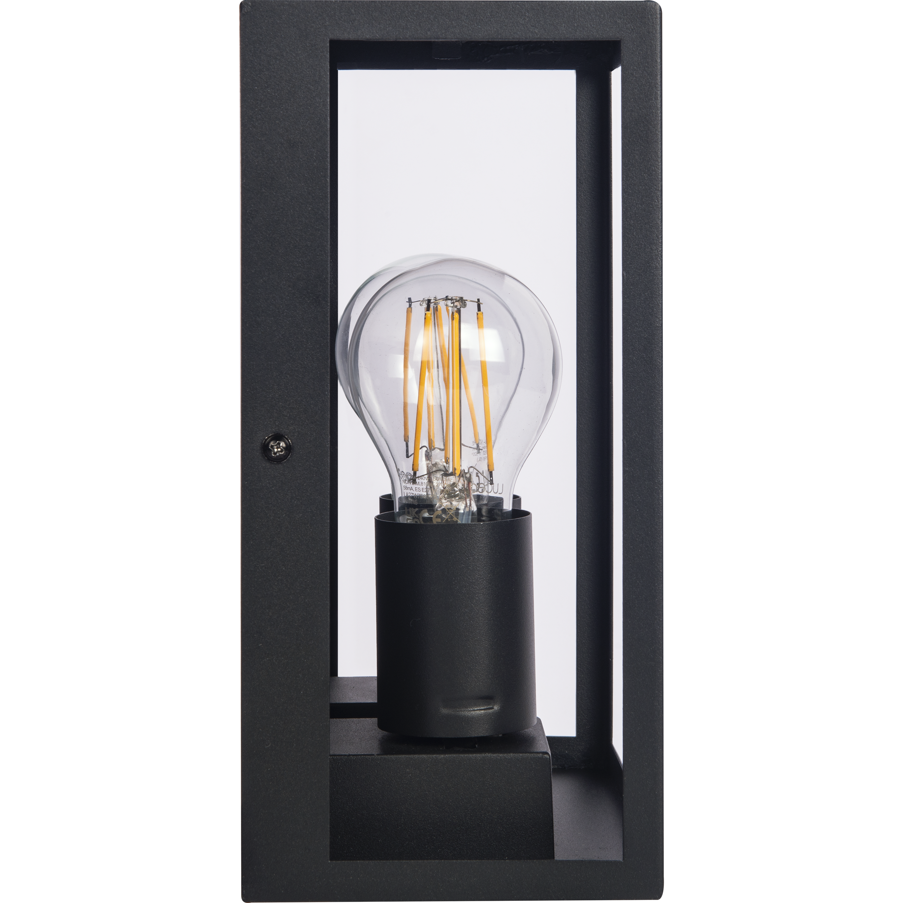 Exterior Decorative Wall Glass Lanten Twin IP44 E27 Lamp included Black