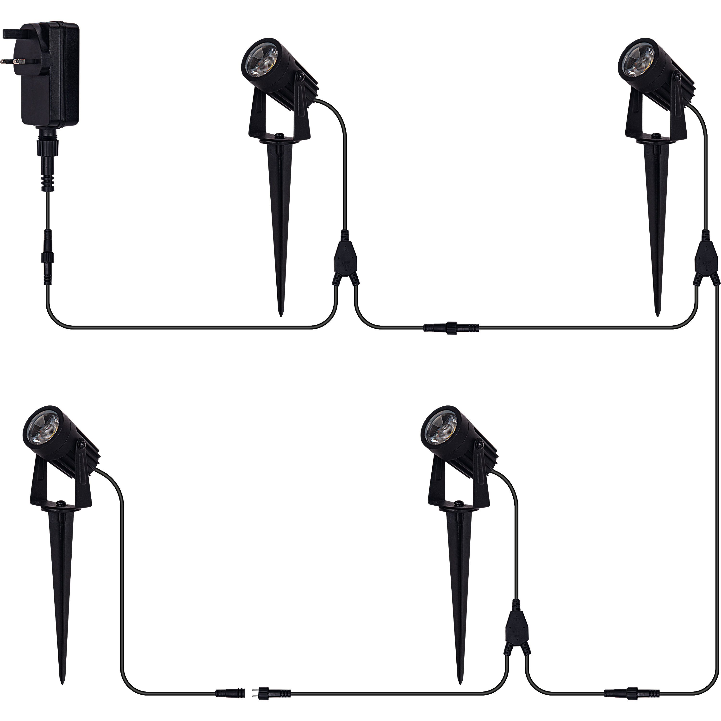 GARDEN SPIKE LIGHT KIT 4 PACK 4X200LM 4X3W 4000K