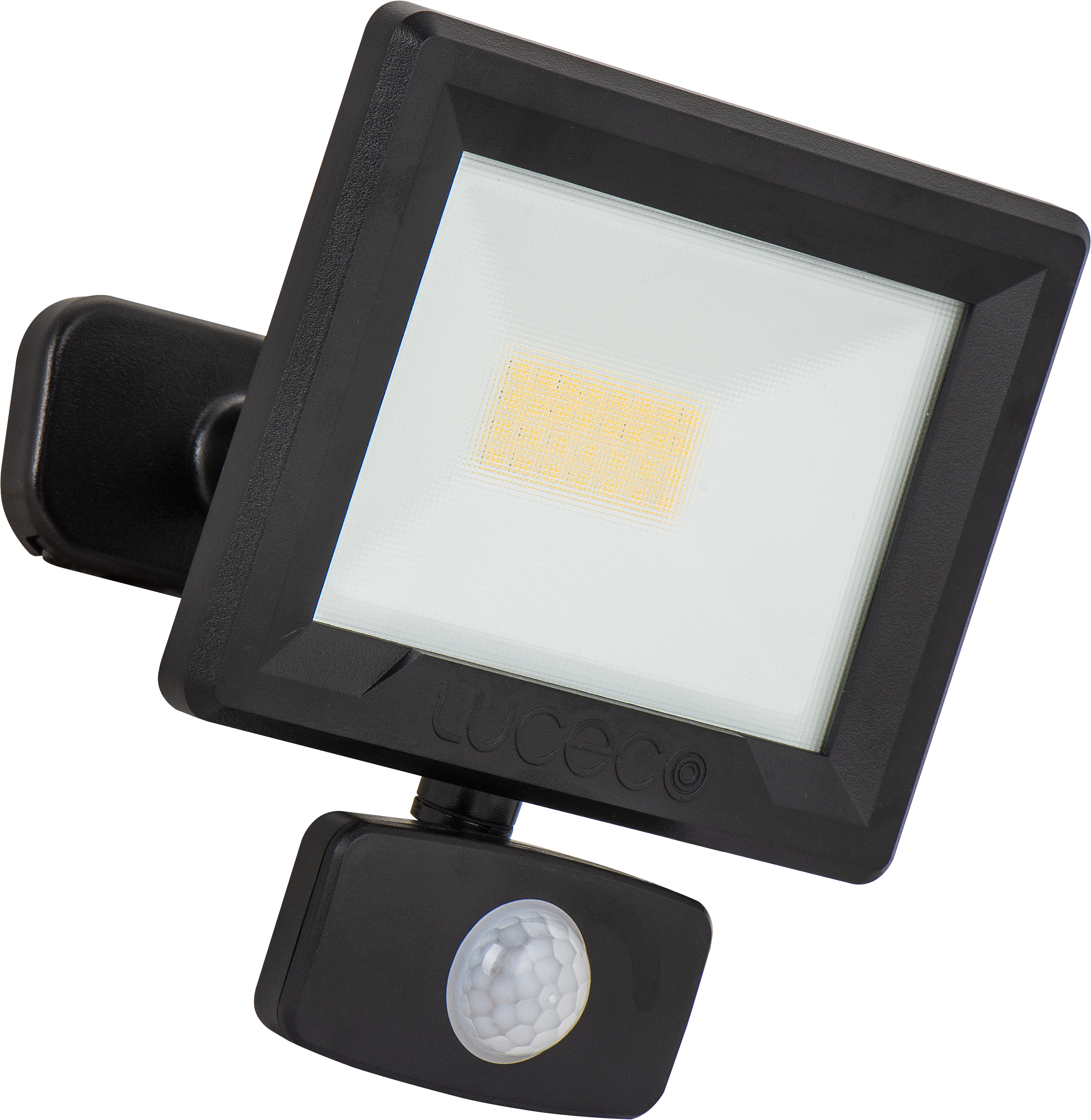 Essence floodlight with ball joint 20W black 4000K colour temp with PIR
