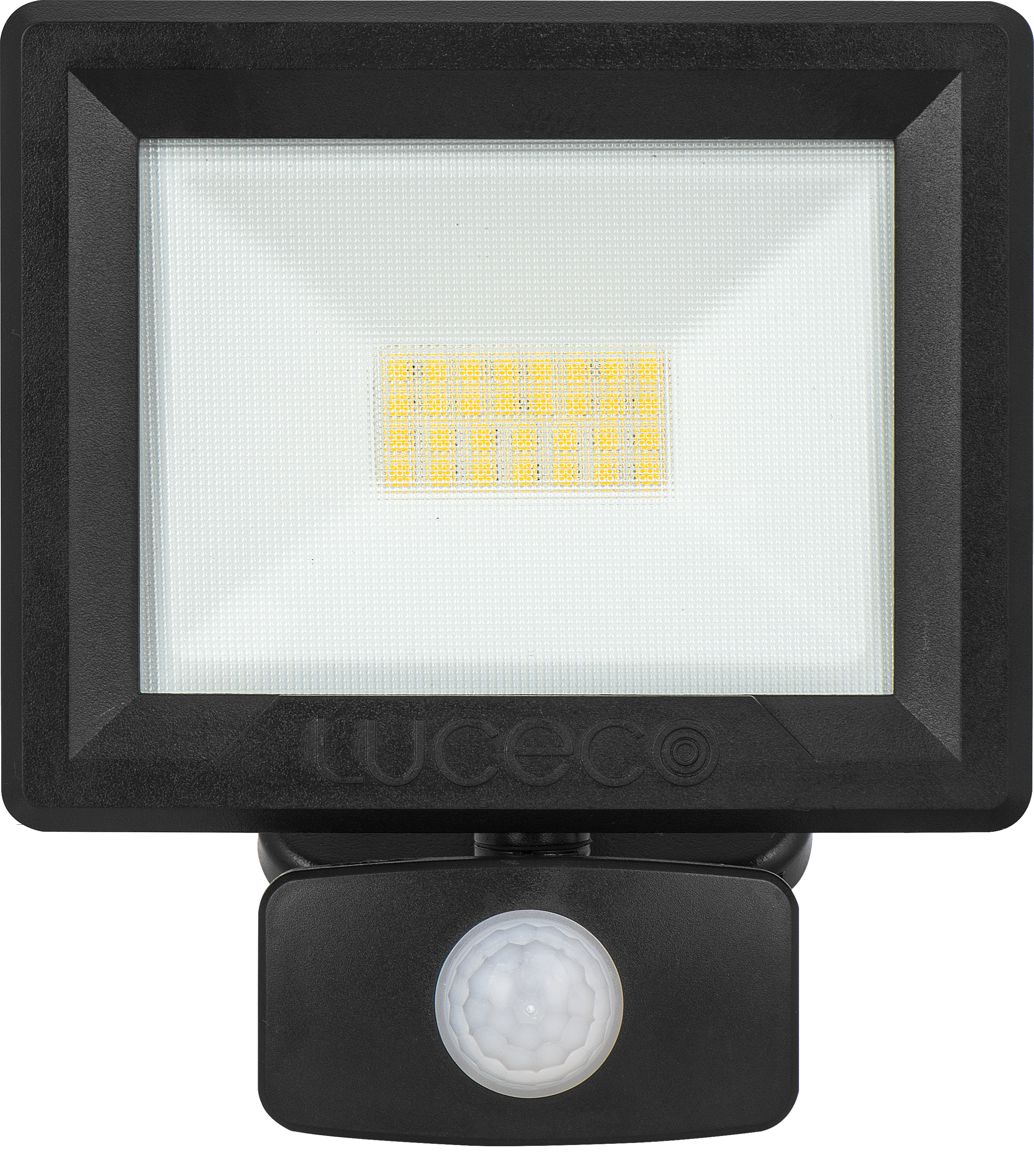 Essence floodlight with ball joint 20W black 4000K colour temp with PIR