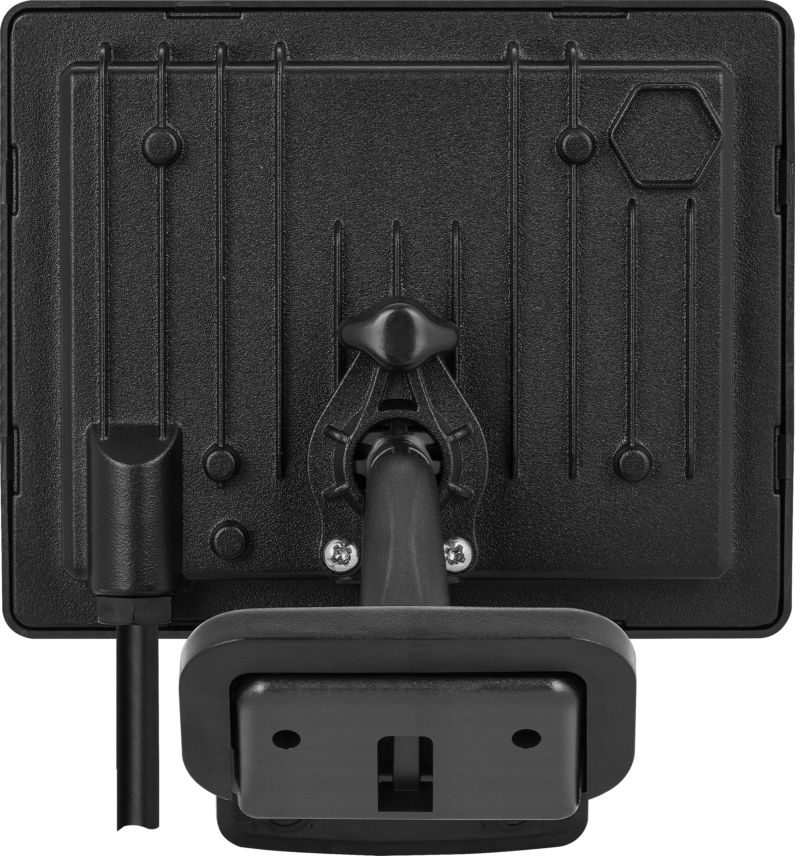 Essence floodlight with ball joint 30W black 4000k colour temp with PIR