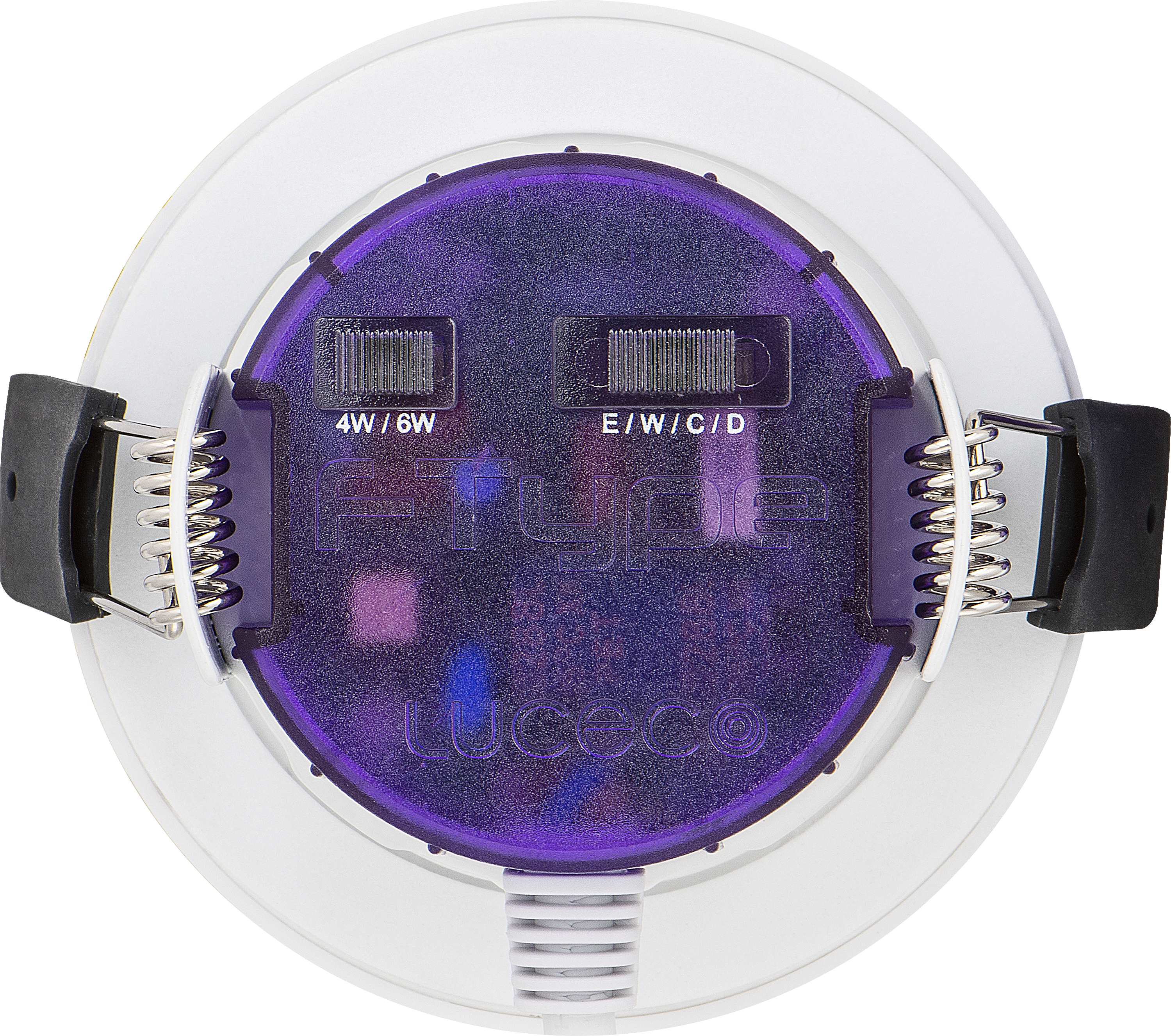 FType Ultra Fire Rated Downlight 4W/6W 750lm Power Change & 4Colour CCT 2700K, 3000K, 4000K, 6000K Dimmable IP65 White - Regressed