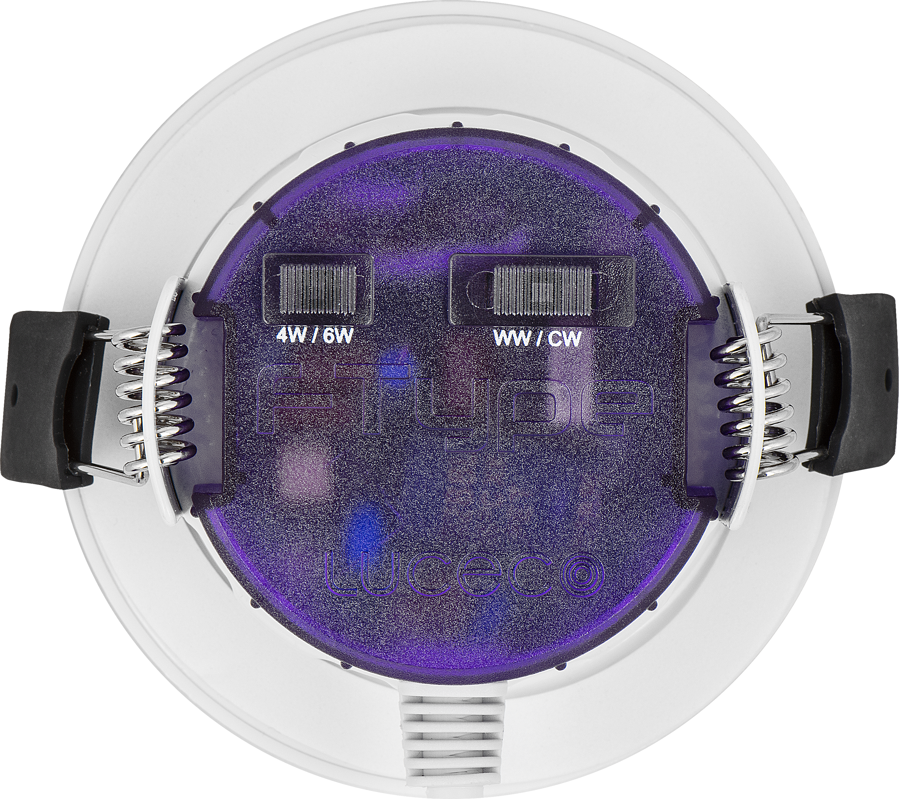 FType Ultra Fire Rated Downlight 4W/6W 690lm Power Change & CCT Change 3000K / 4000K Dim2Warm Dimmable IP65 White - Flat