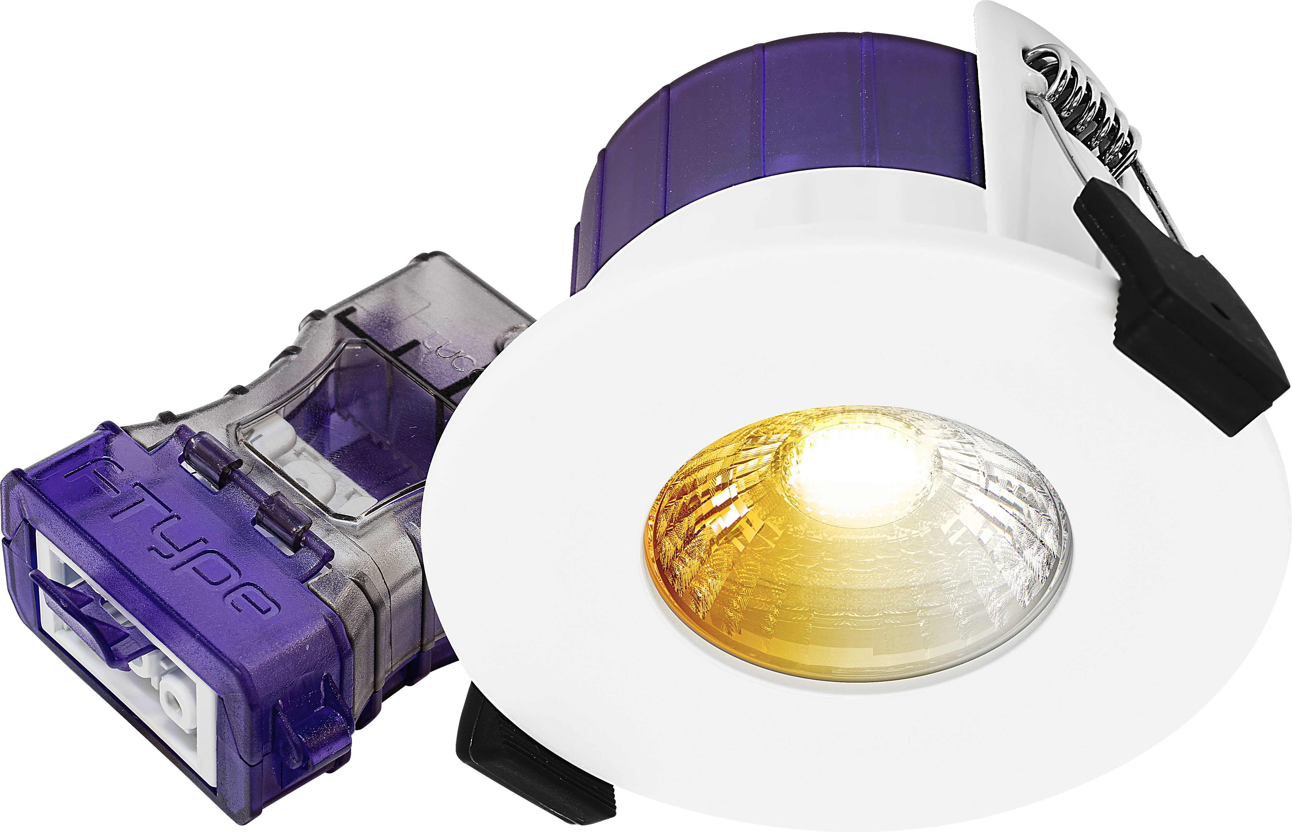 FType Ultra Fire Rated Downlight 4W/6W 690lm Power Change & CCT Change 3000K / 4000K Dim2Warm Dimmable IP65 White - Flat