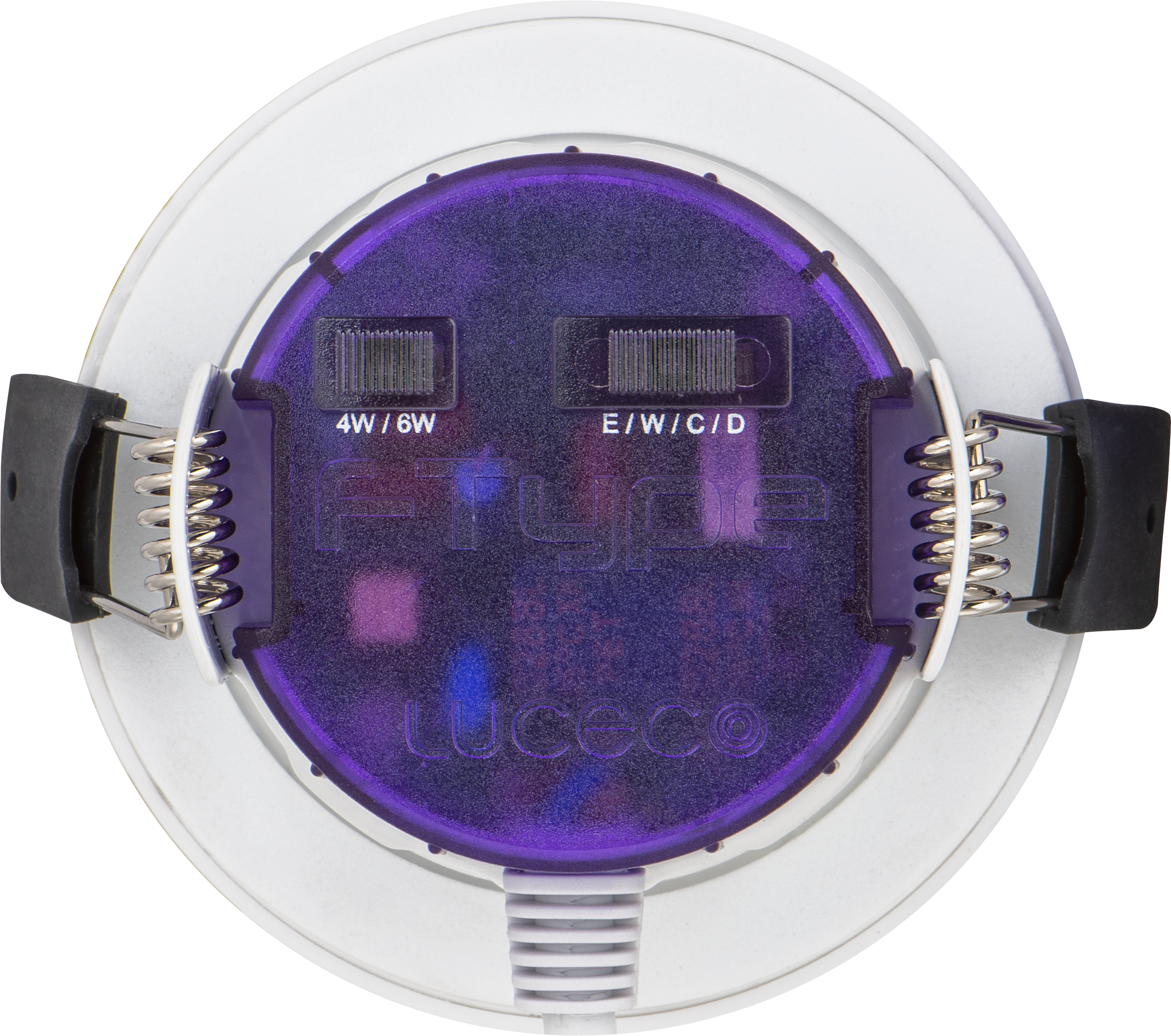 FType Ultra Fire Rated Downlight 4W/6W 750lm Power Change & 4Colour CCT 2700K, 3000K, 4000K, 6000K Dimmable IP65 White - Flat