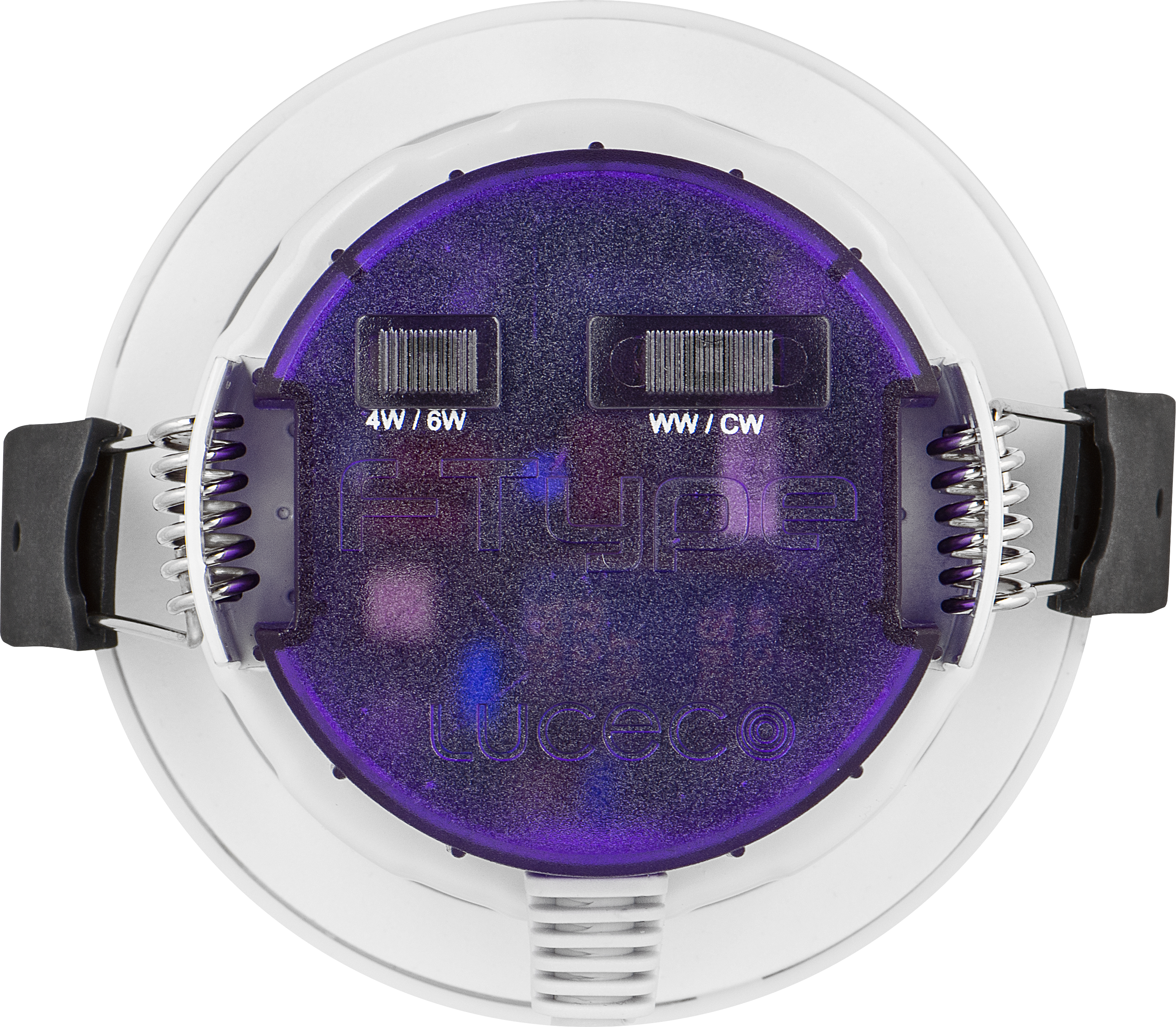 FType Ultra Fire Rated Downlight 4W/6W 690lm Power Change & CCT Change 3000K / 4000K Dim2Warm IP20 White - Adjustable
