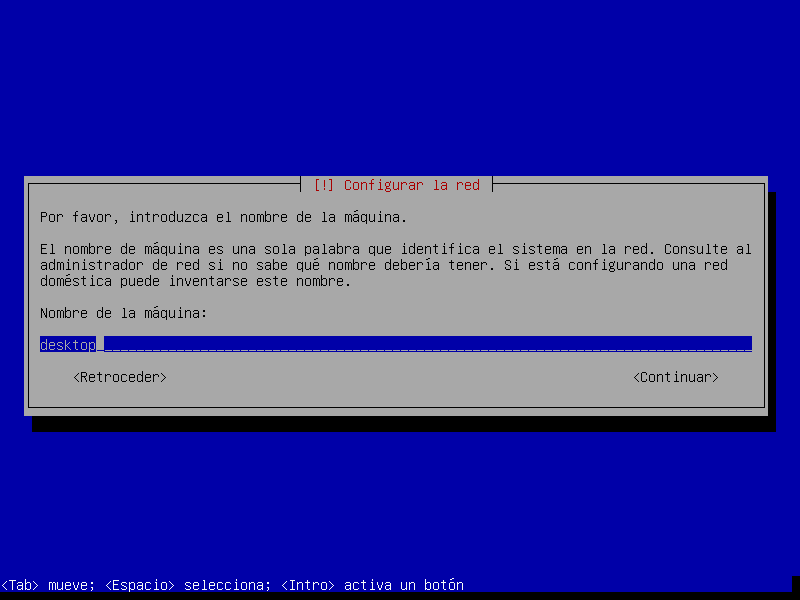 Debian - Nombre de la maquina en la red