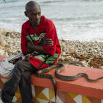 Snake handler in Jacmel