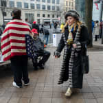 Man with flag, Inauguration