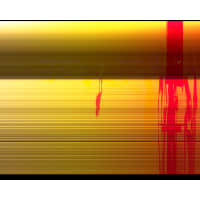 Abstract digital art featuring streaks of yellow and red hues