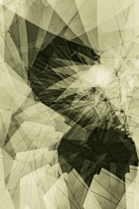 Abstract monochromatic geometric patterns with overlapping shapes and lines