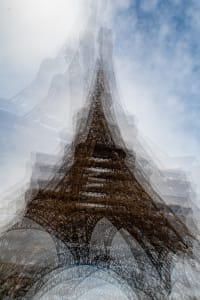 A blended and multiperspective view of the Eiffel Tower
