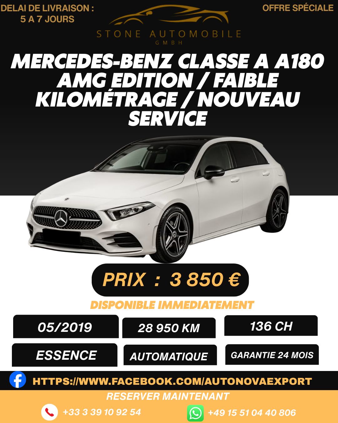 Mercedes-Benz Classe A A180 AMG Edition / Faible kilométrage / Nouveau service