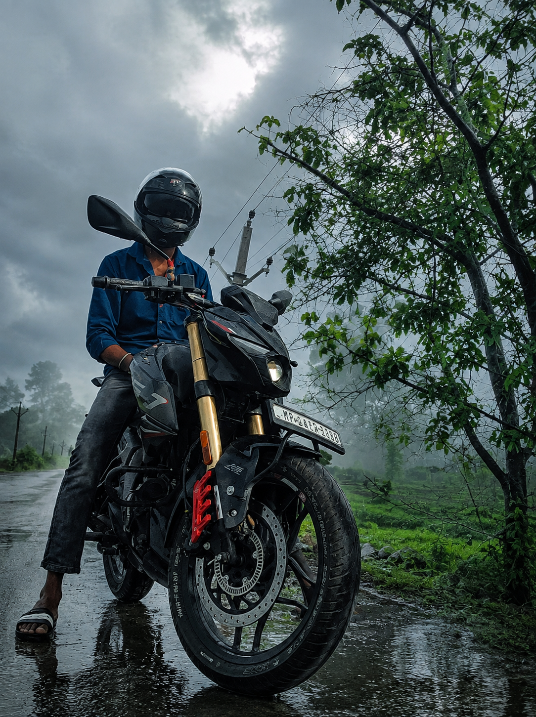 Normal Photo ➜ Cinematic Monsoon Magic 🌧️ | AI Prompt That Changes Everything! — after