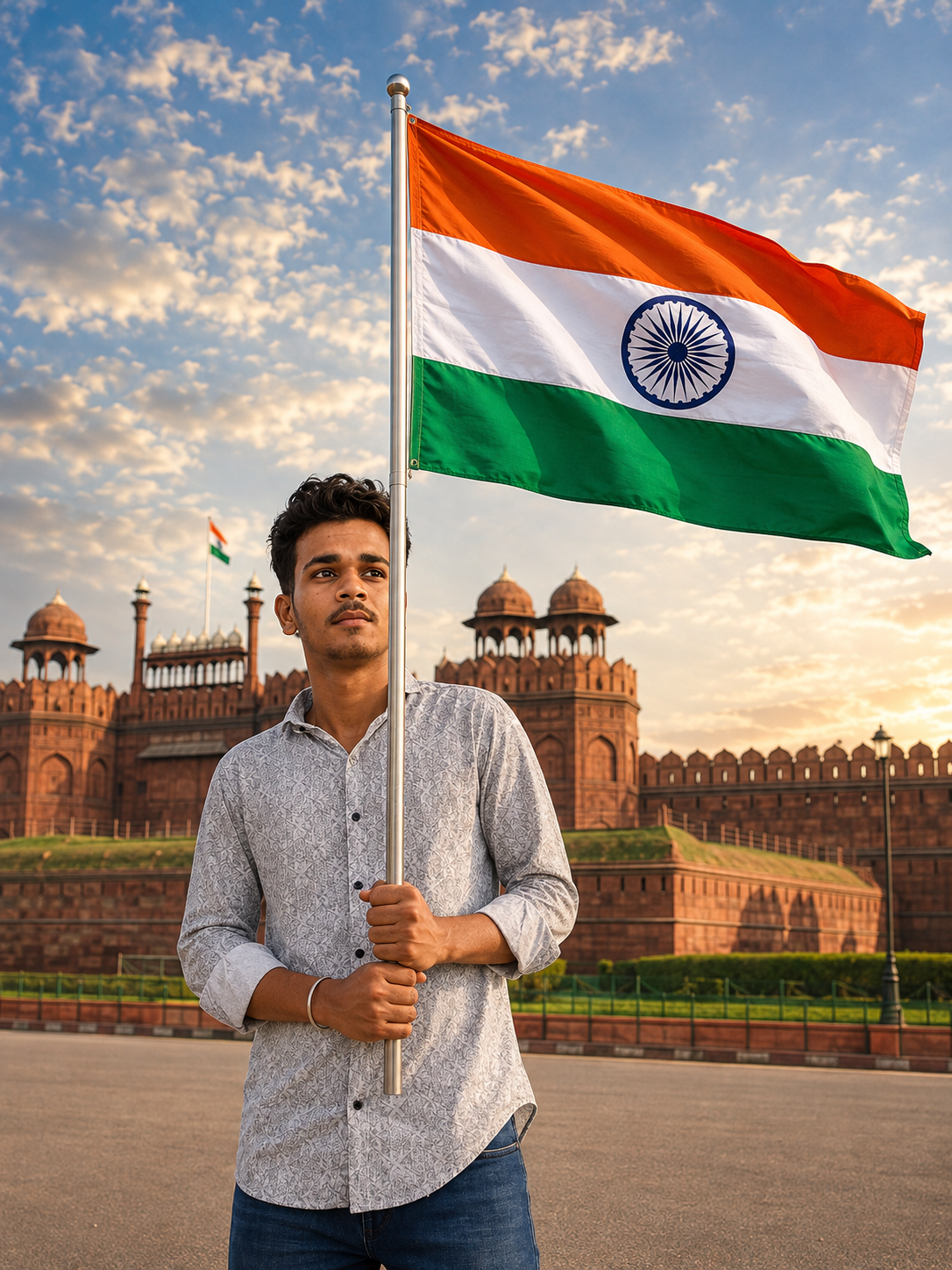 Normal Photo ➜ Har Ghar Tiranga 🇮🇳 | 15 August AI Photo Editing Prompt | Lucky3DP.in — after