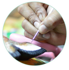 Francisco painting a mask