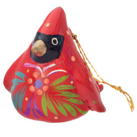 confetti cardinal ceramic ornament